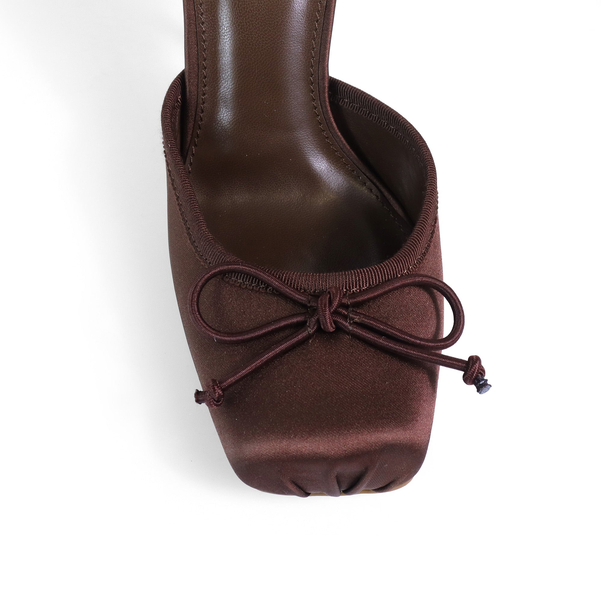 ITZA-2 POINTE TOE KNEE HIGH SOCK PUMP W/ STILETTO HEEL BROWN