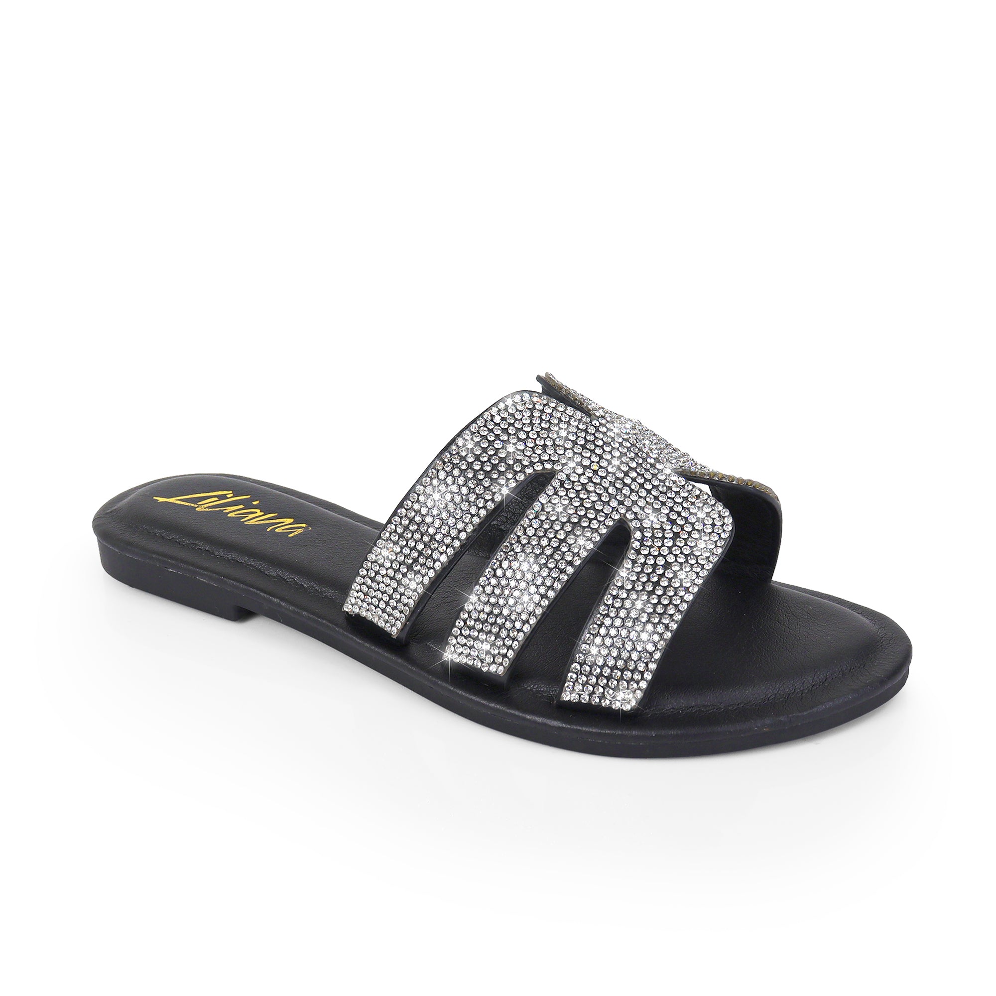 IVANA-1 RHINESTONE SANDAL BLACK