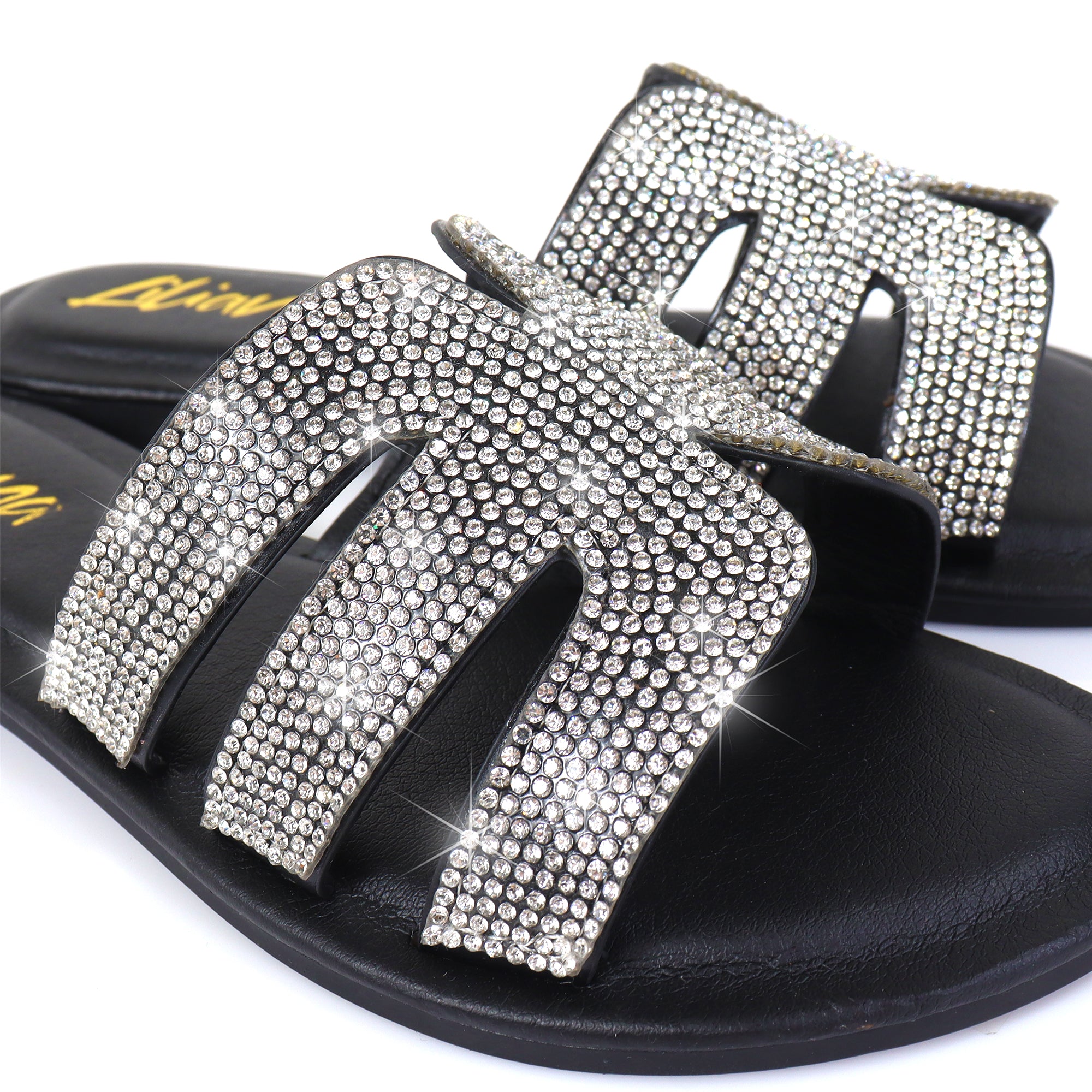IVANA-1 RHINESTONE SANDAL BLACK