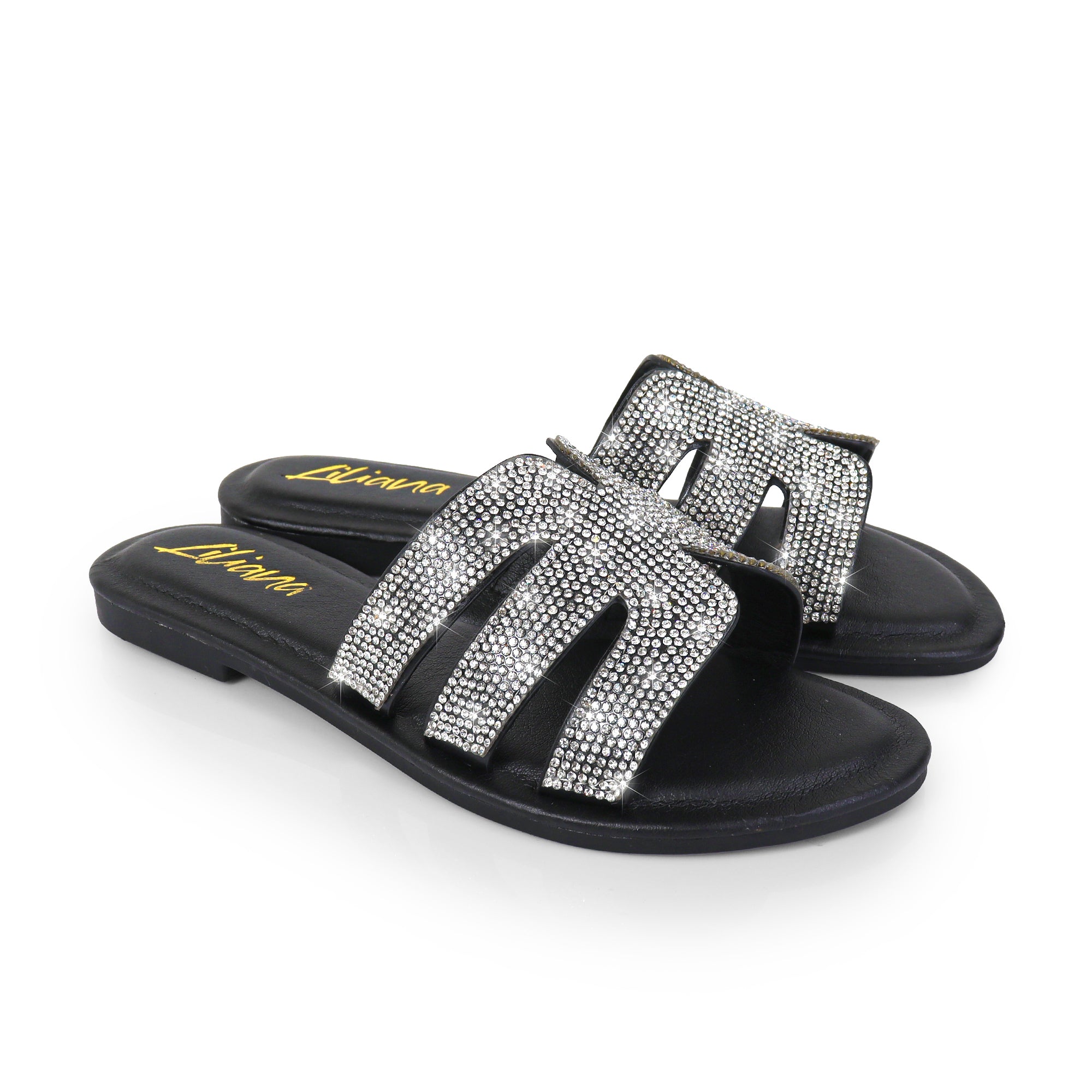 IVANA-1 RHINESTONE SANDAL BLACK