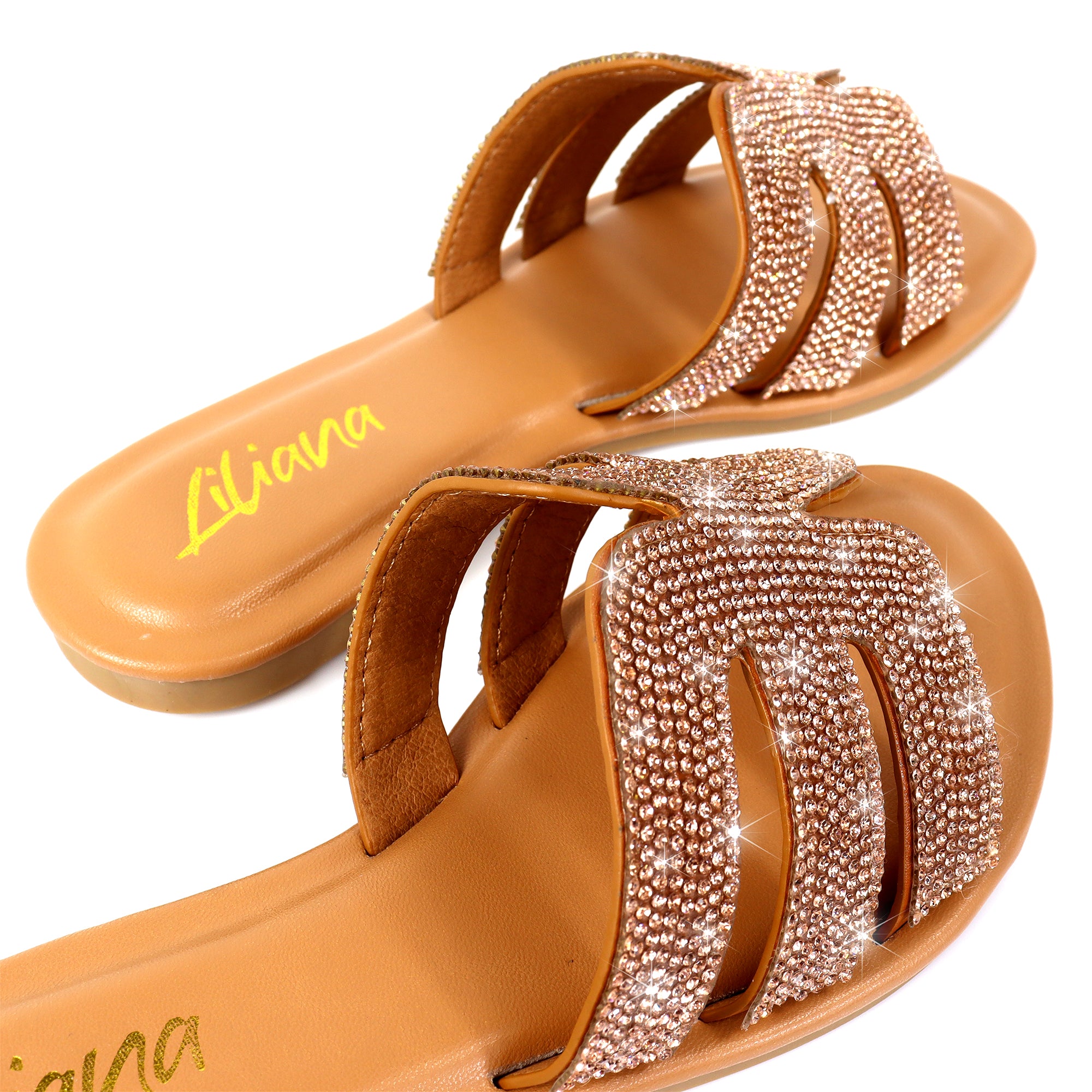 IVANA-1 RHINESTONE SANDAL ROSE GOLD