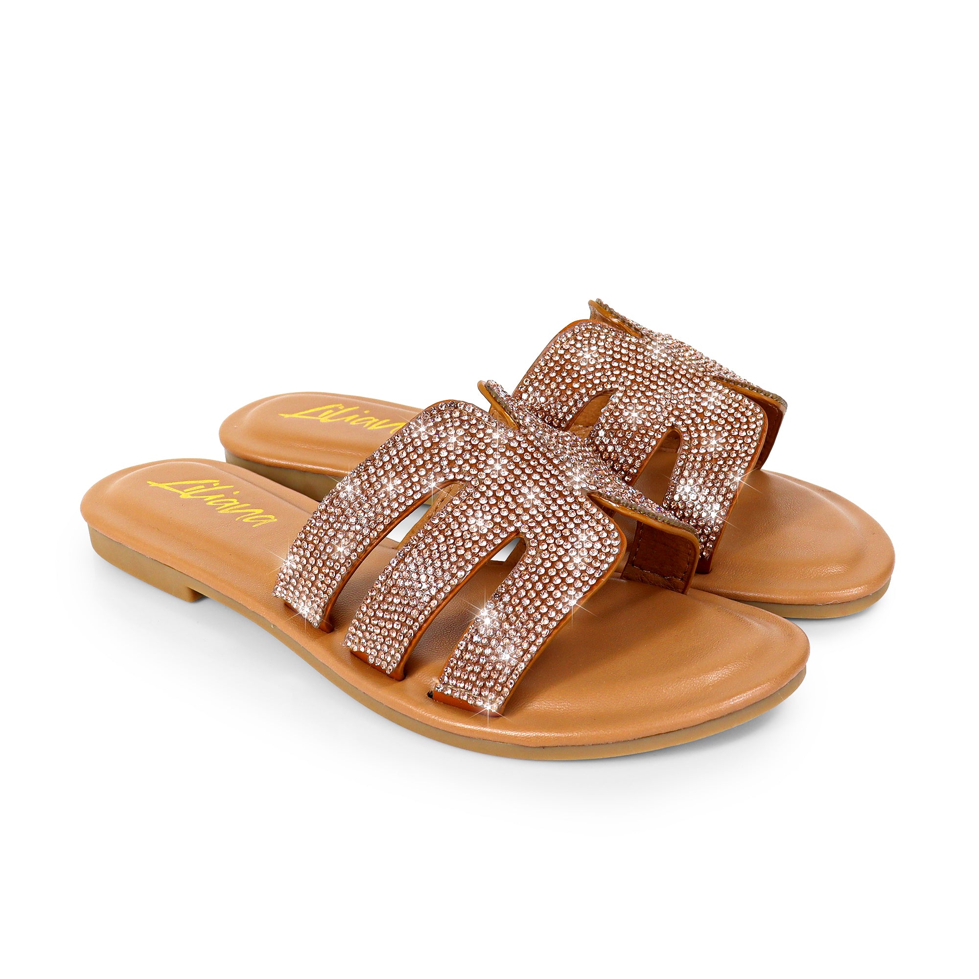 IVANA-1 RHINESTONE SANDAL ROSE GOLD