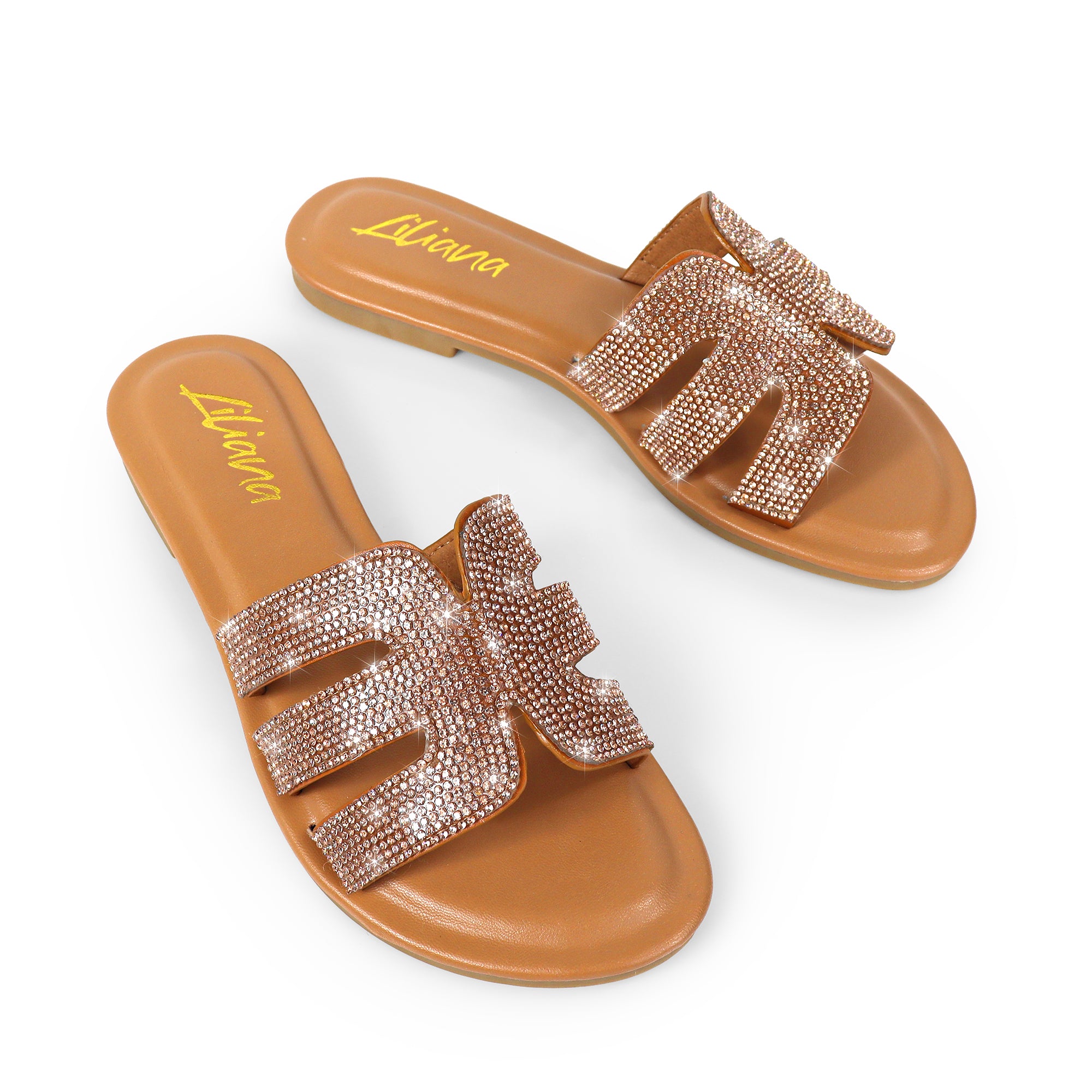 IVANA-1 RHINESTONE SANDAL ROSE GOLD