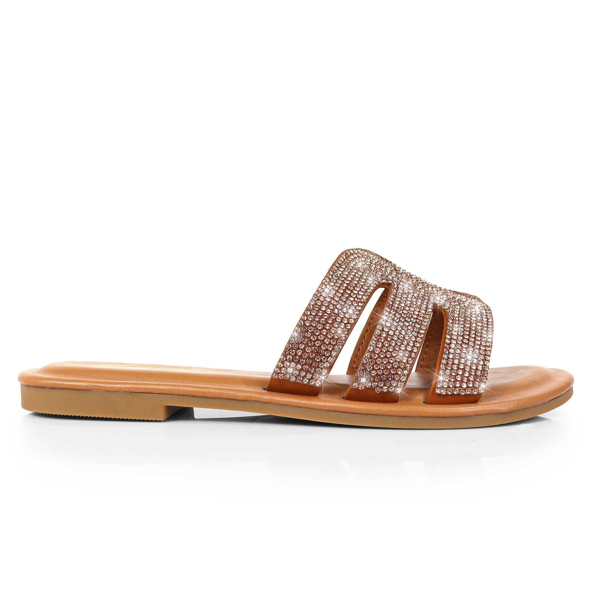 IVANA-1 RHINESTONE SANDAL ROSE GOLD