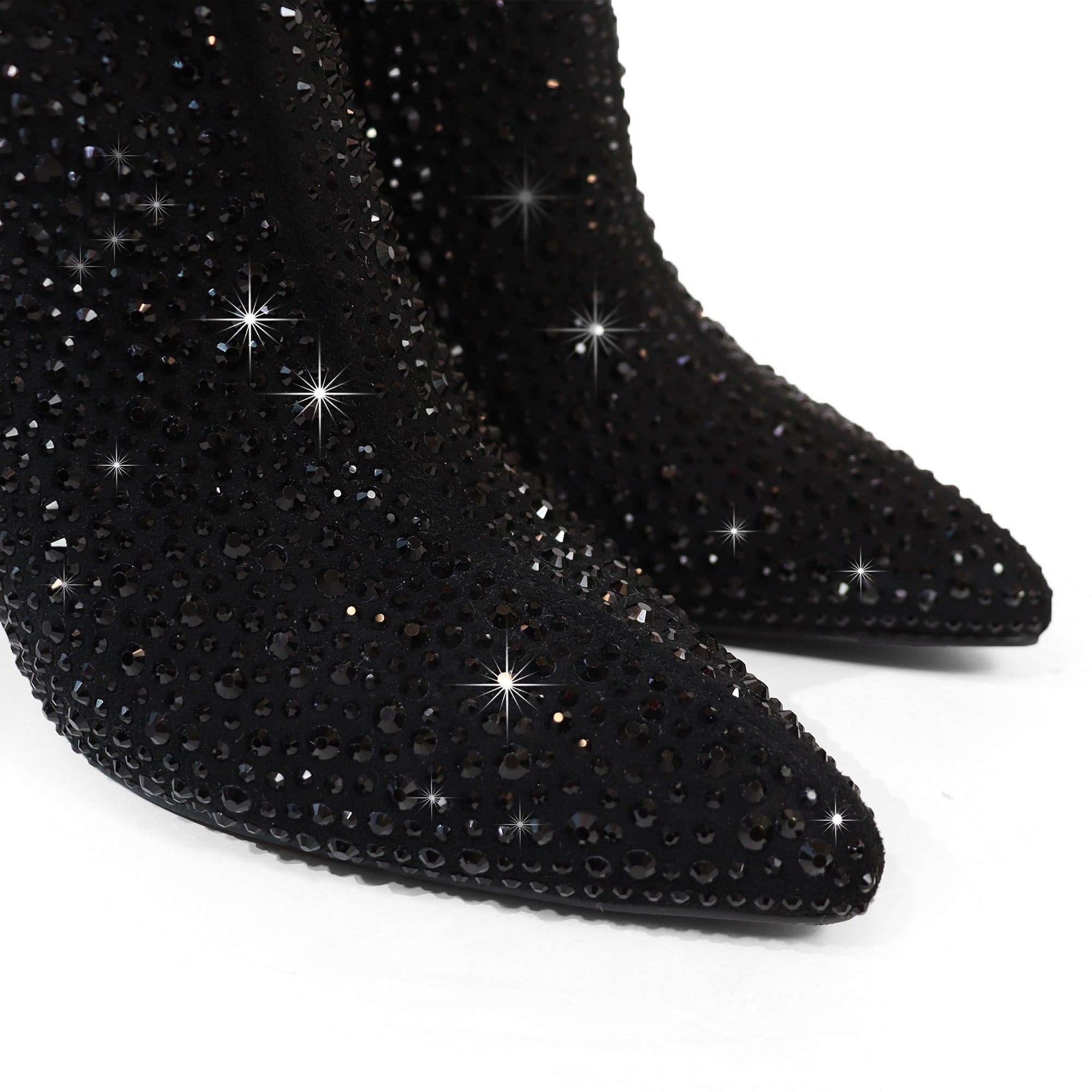 IZARA-1 POINTED TOE TINY RHINESTONE BOOTIE BLACK