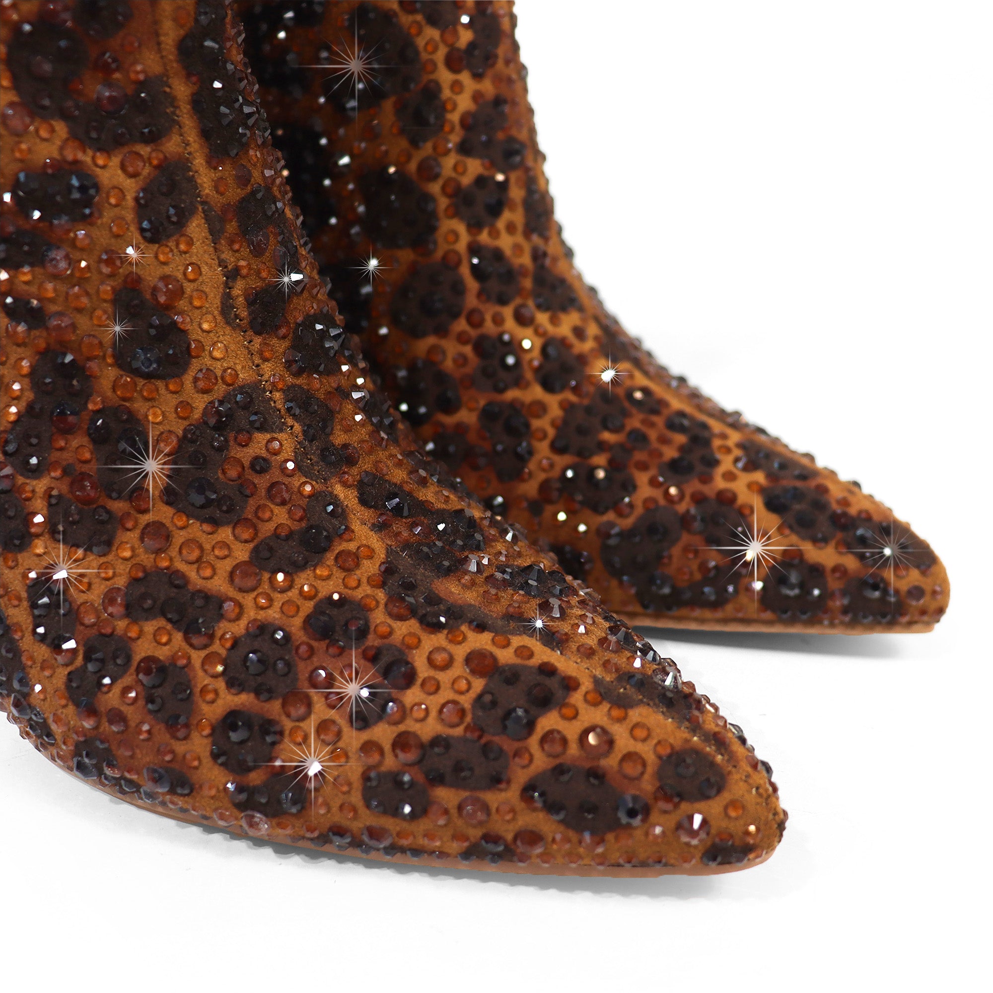IZARA-1 POINTED TOE TINY RHINESTONE BOOTIE LEOPARD