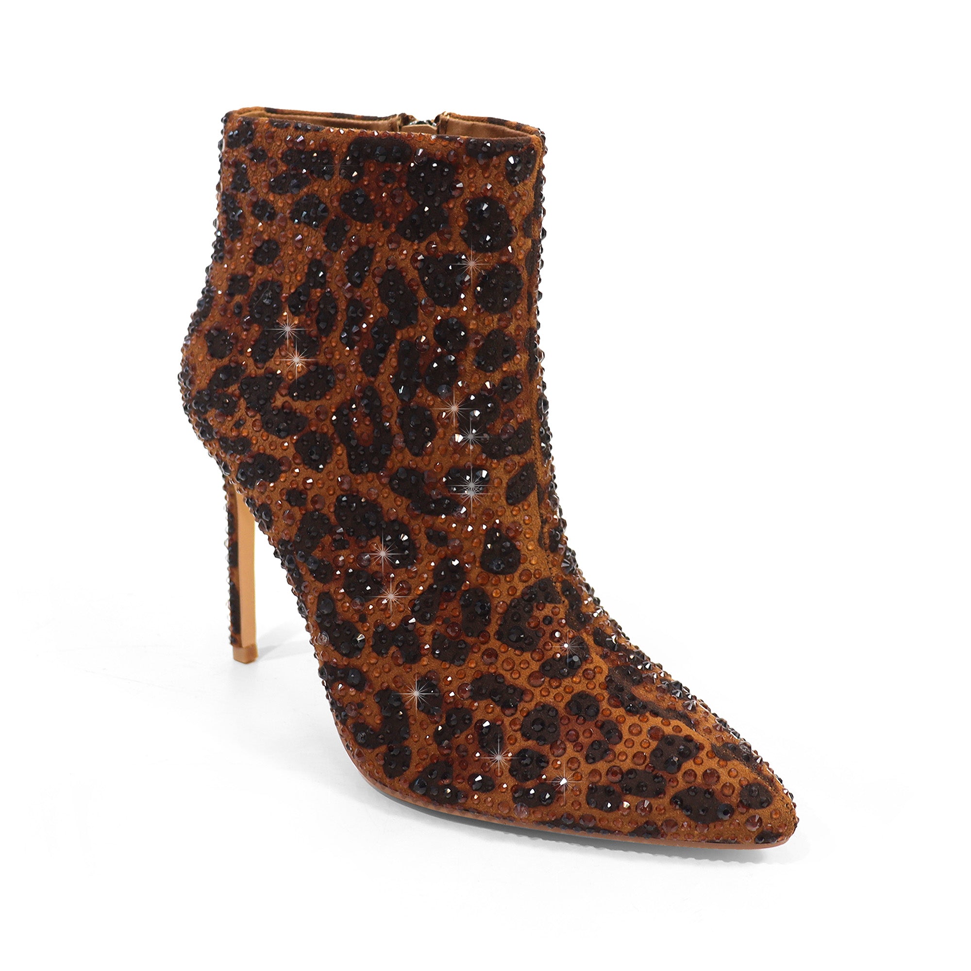 IZARA-1 POINTED TOE TINY RHINESTONE BOOTIE LEOPARD