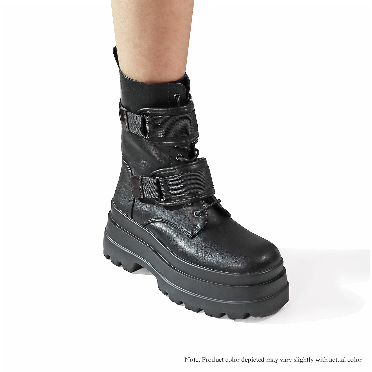 JADED-2 ANKLE HEIGHT RACER BOOTIE LUG SOLE W/LOCKER