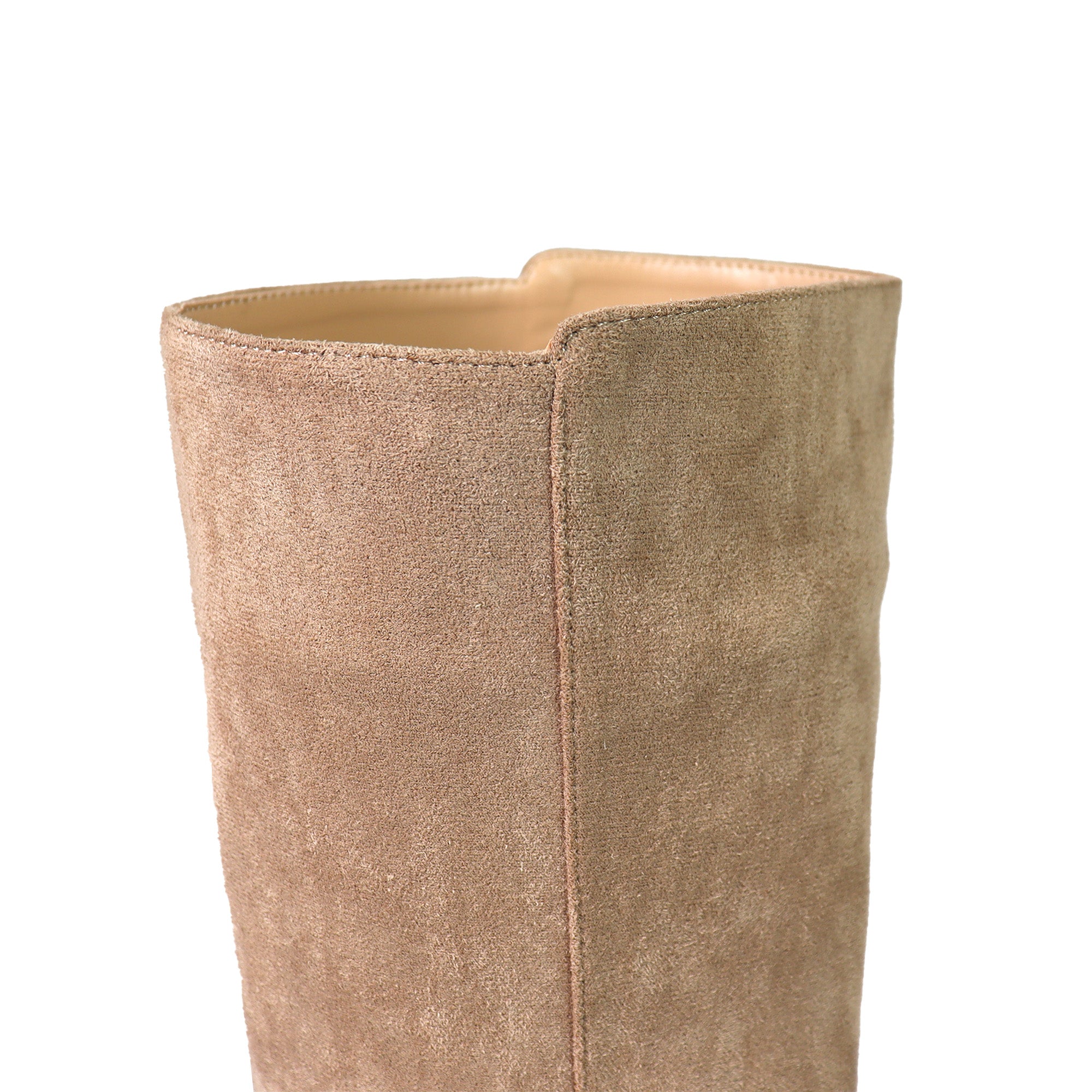 JANETH-1 SUEDE ANCKLE KNOT CHUNKY HEEL BOOTS TAUPE