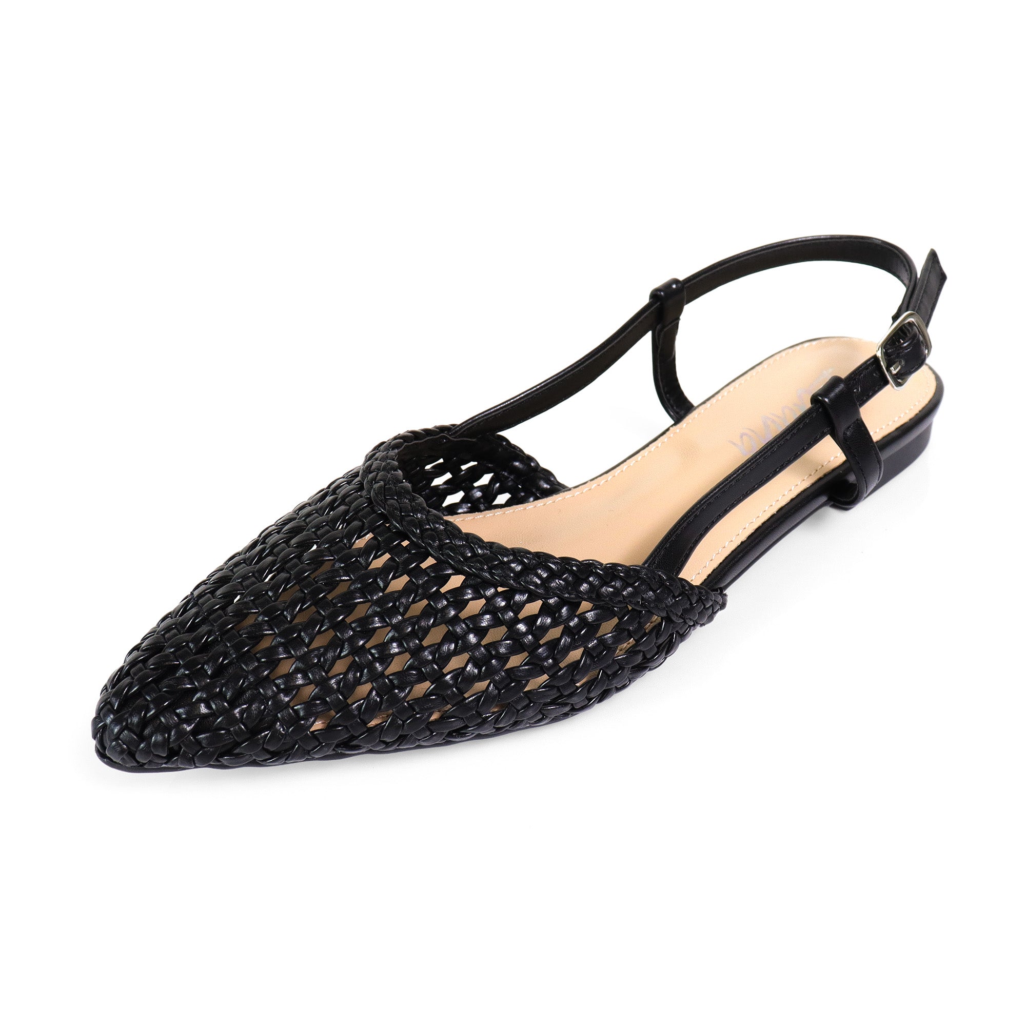 JAVA-1 BRIADED FLAT SLING BACK BLACK