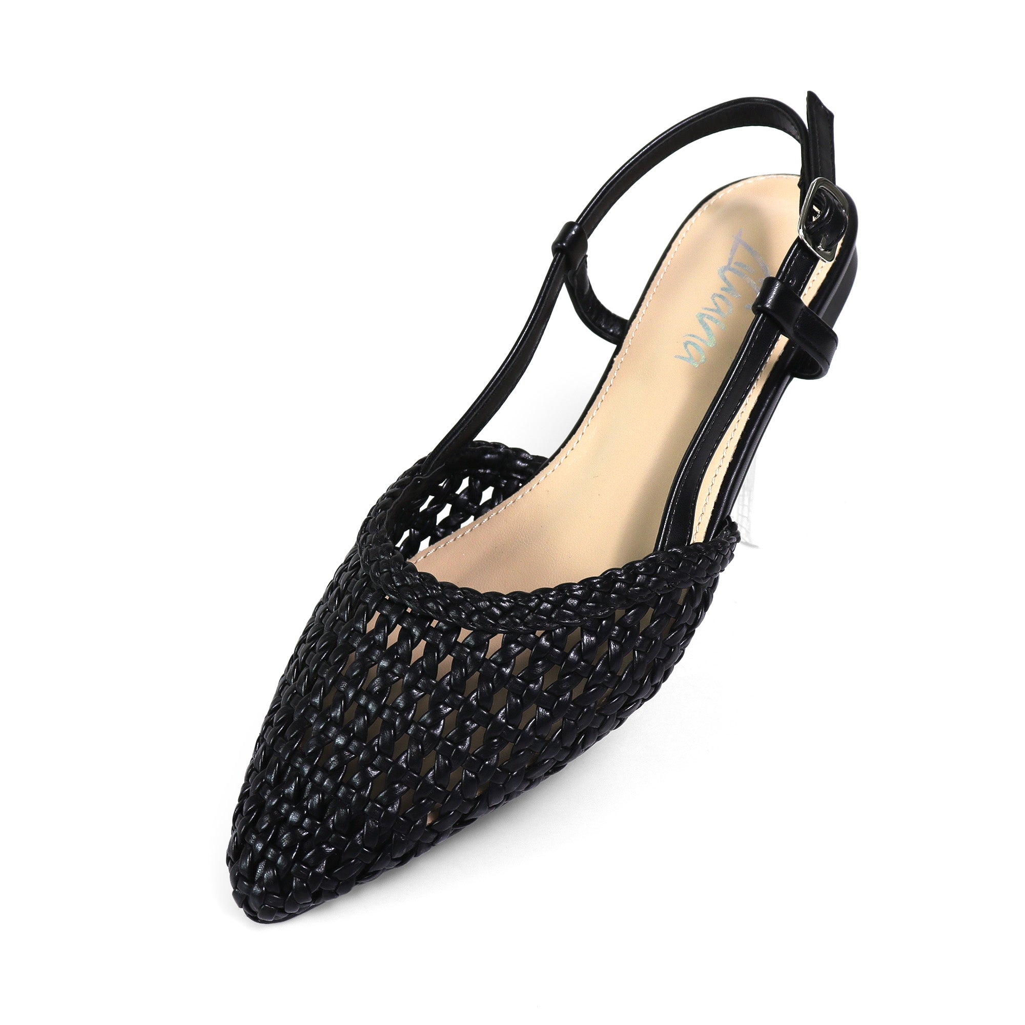 JAVA-1 BRIADED FLAT SLING BACK BLACK