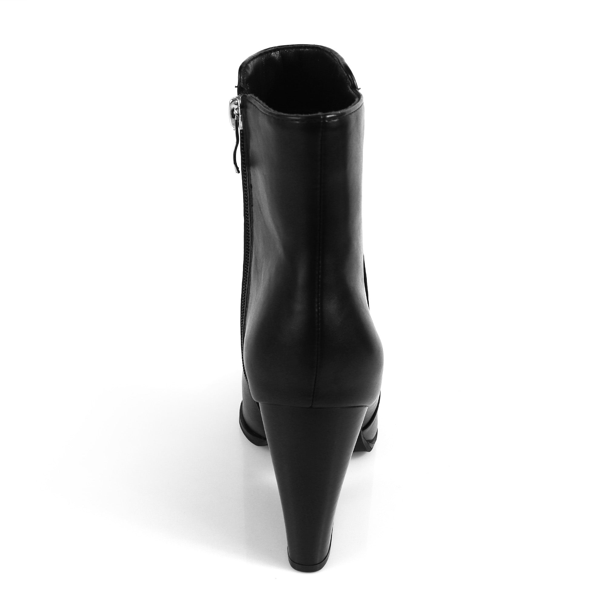 JAVIER-1 METAL TOE CAP BOOTI W/ STACK HEEL BLACK