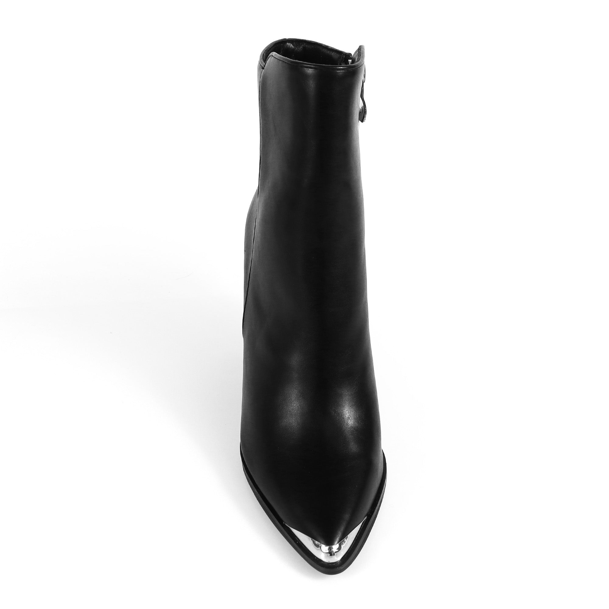JAVIER-1 METAL TOE CAP BOOTI W/ STACK HEEL BLACK