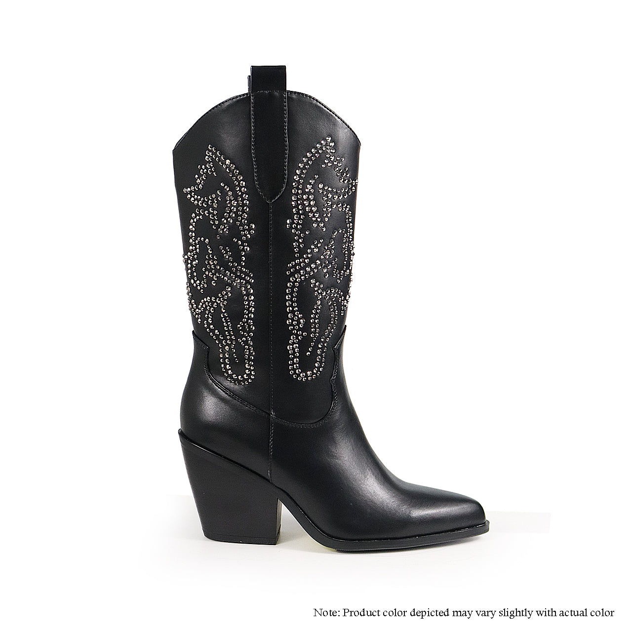 JAX-1 MID HIGH COWBOY BOOTS W/ RHINESTONES