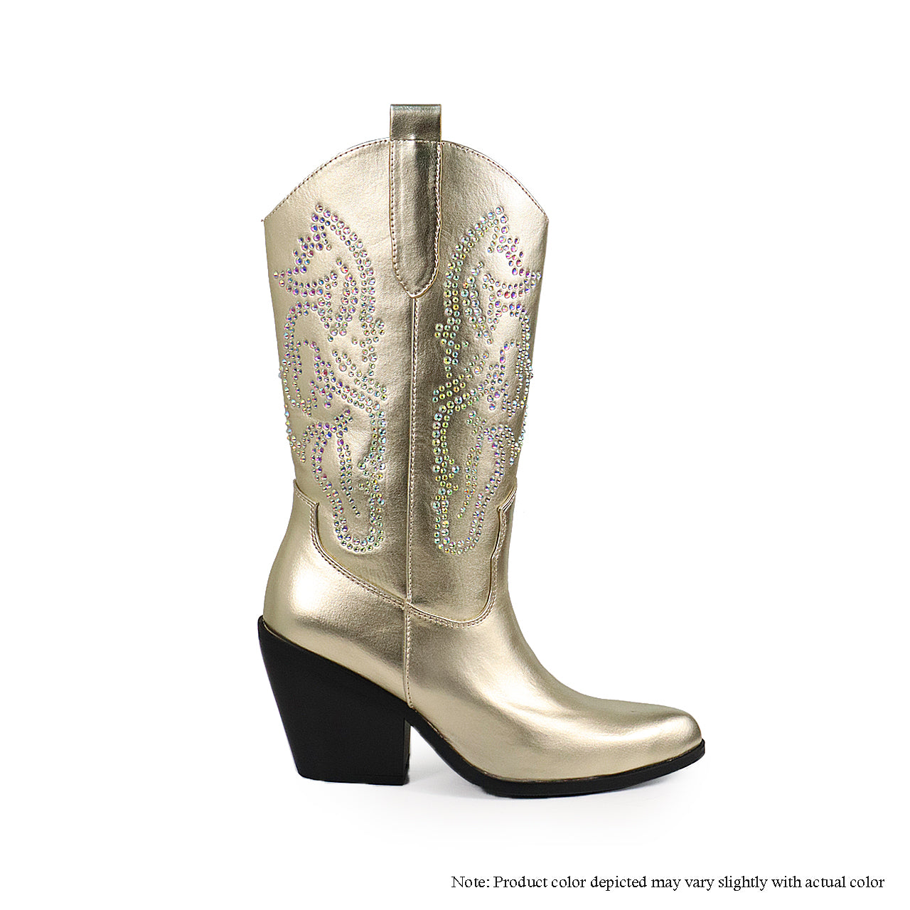 JAX-1 MID HIGH COWBOY BOOTS W/ RHINESTONES