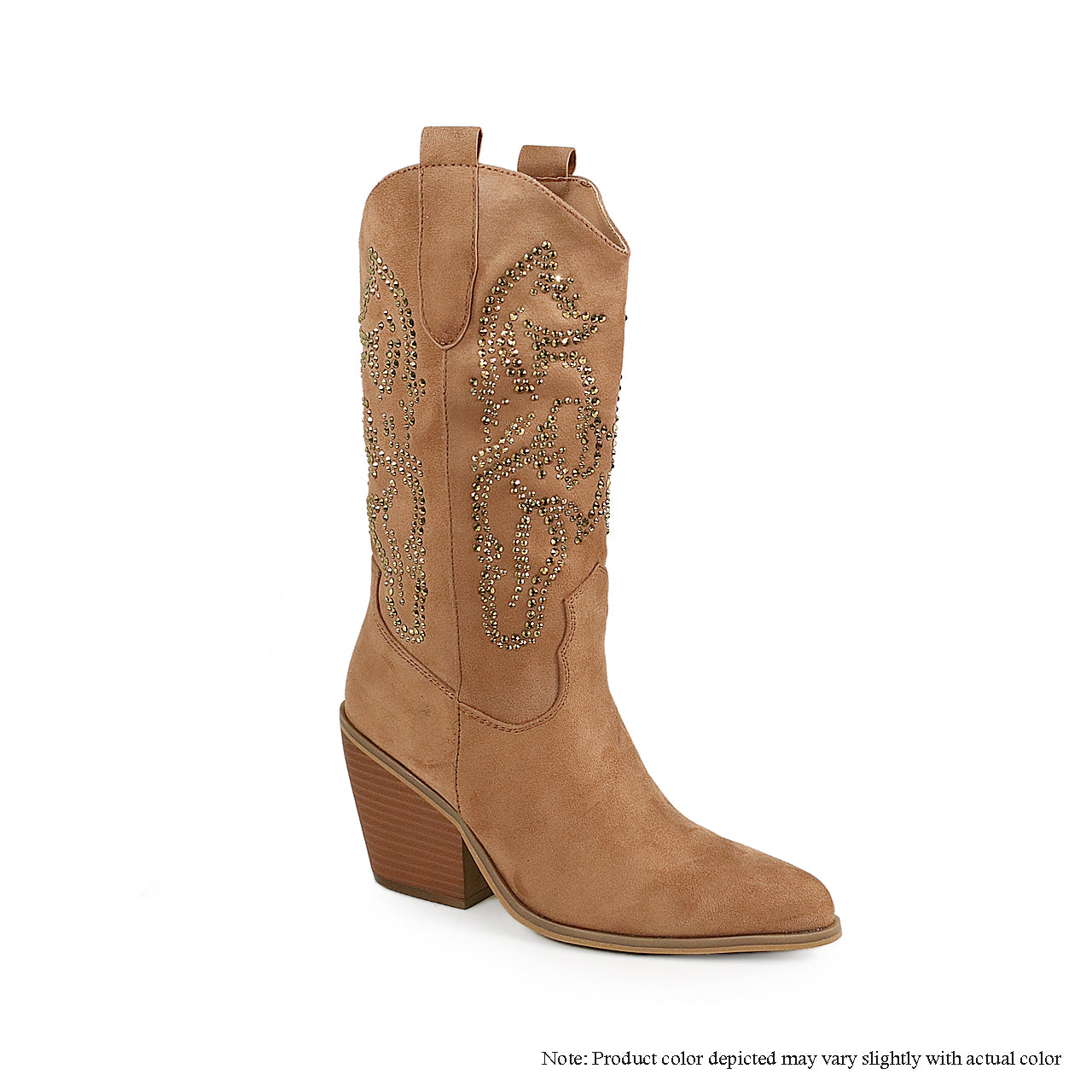 JAX-1 MID HIGH COWBOY BOOTS W/ RHINESTONES