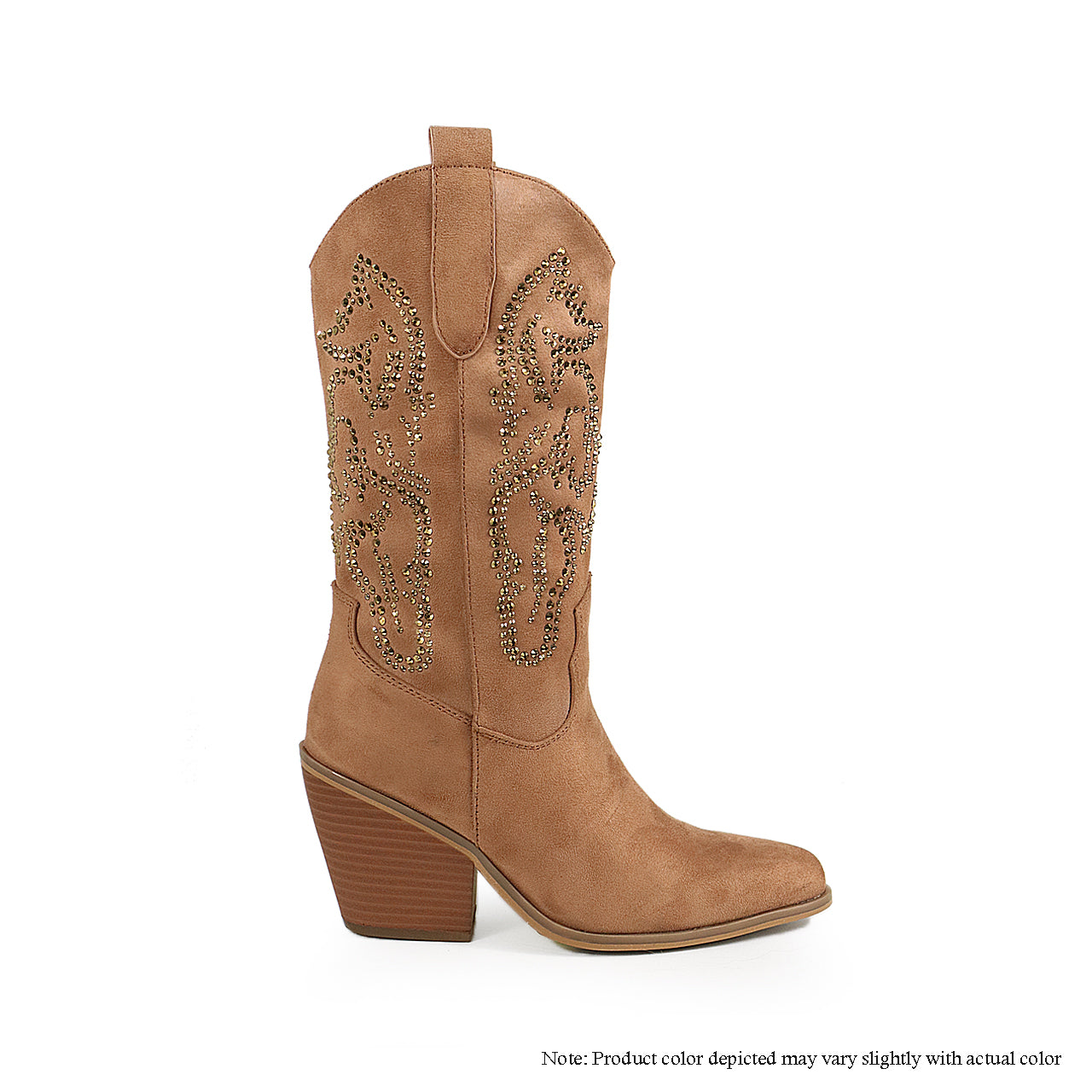 JAX-1 MID HIGH COWBOY BOOTS W/ RHINESTONES