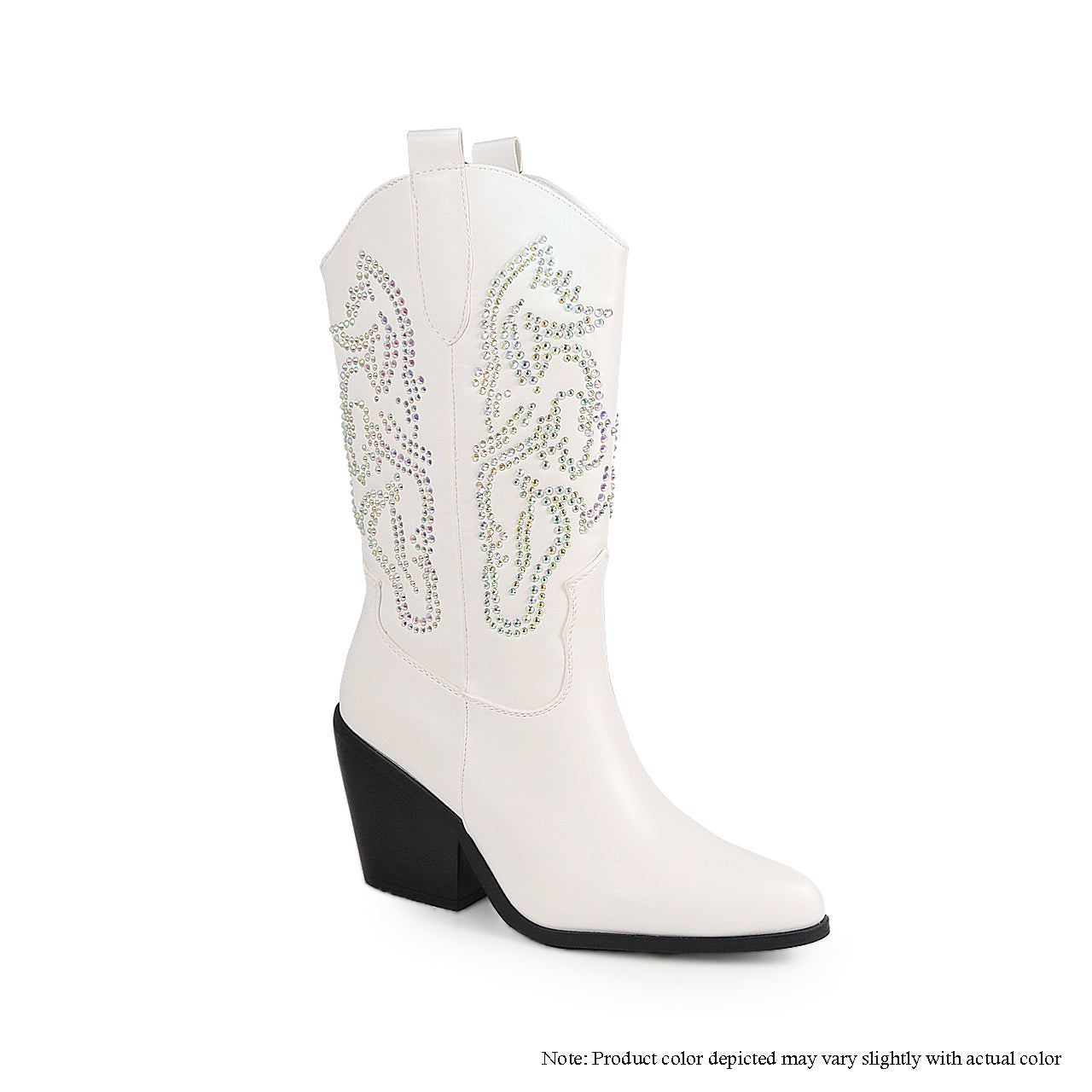 JAX-1 MID HIGH COWBOY BOOTS W/ RHINESTONES