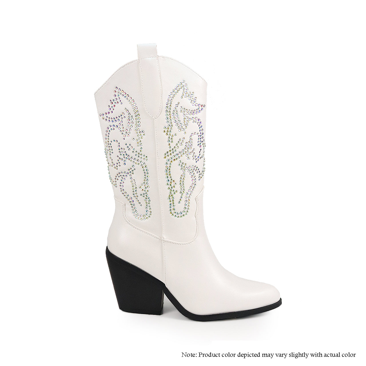 JAX-1 MID HIGH COWBOY BOOTS W/ RHINESTONES