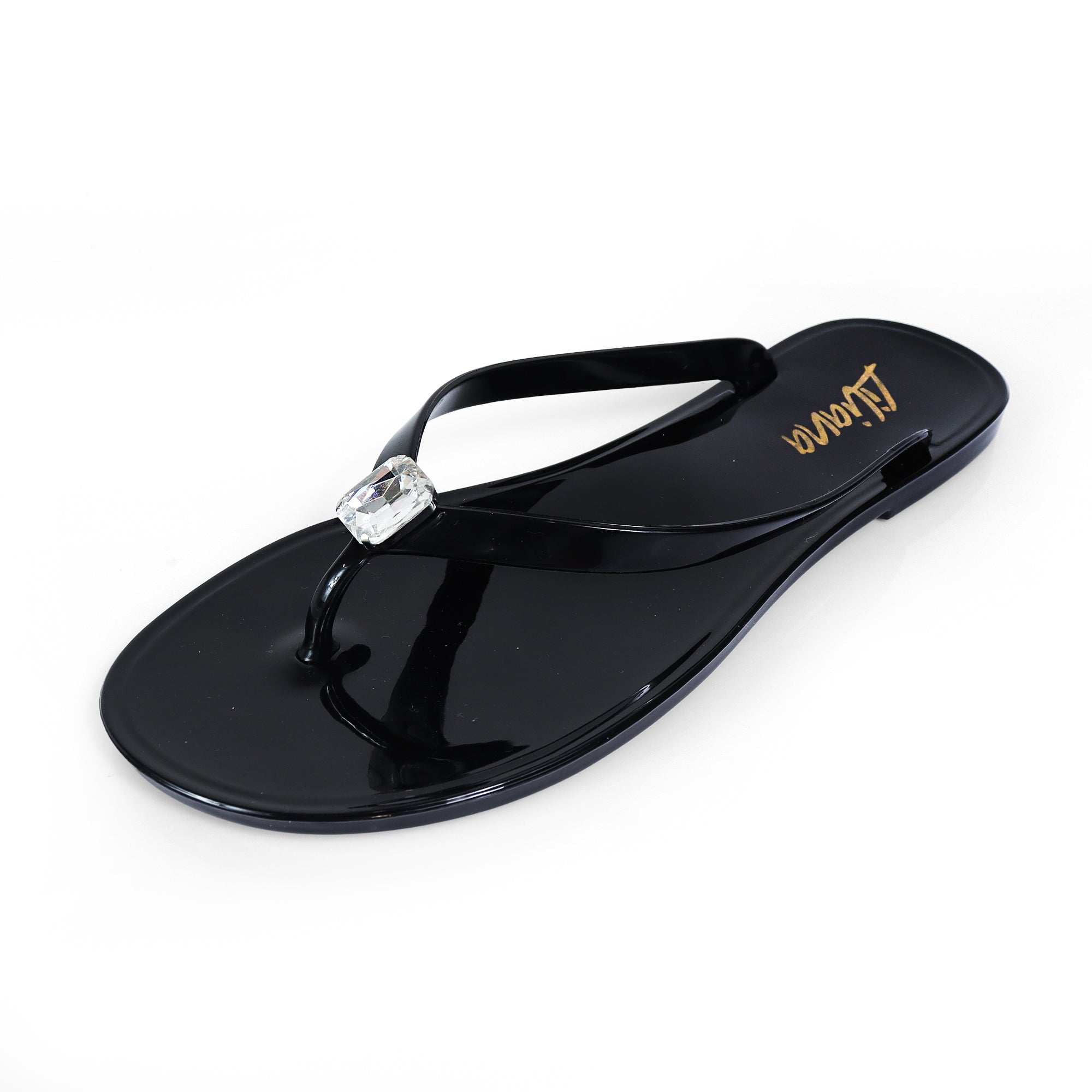 JELLI-113 THONG JELLY WITH RHINESTONE BLACK
