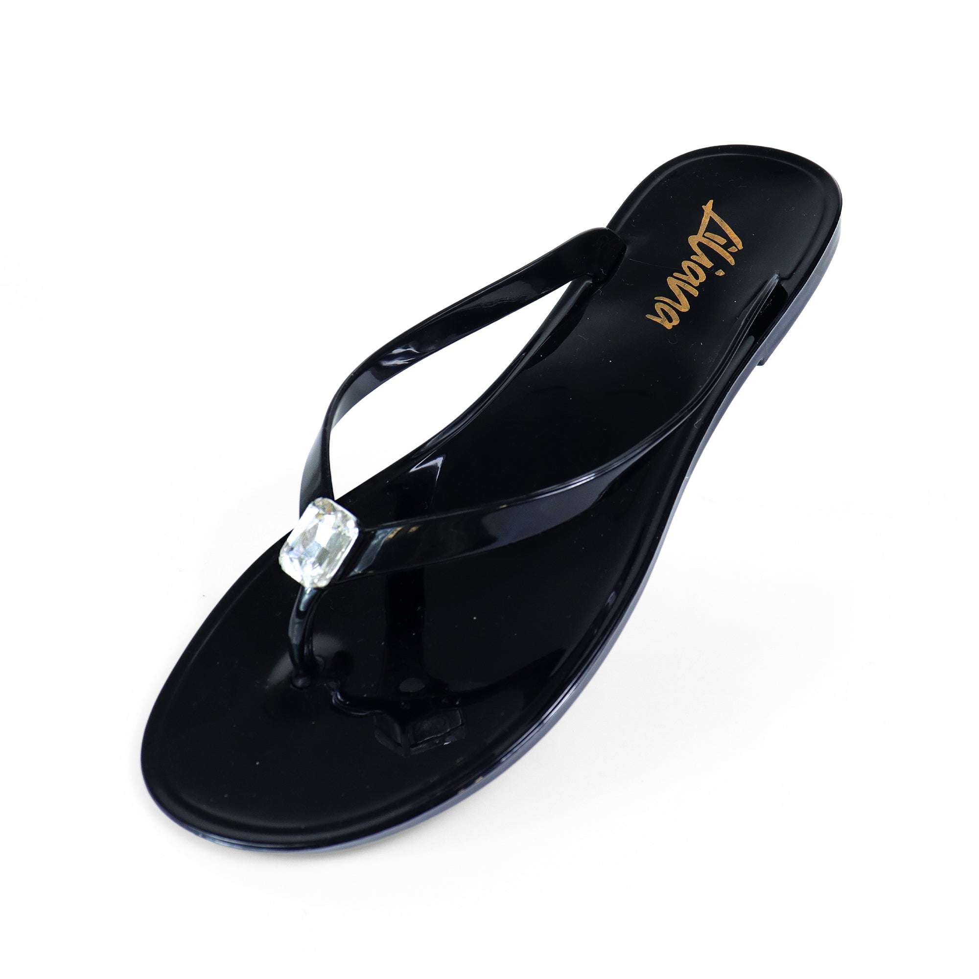 JELLI-113 THONG JELLY WITH RHINESTONE BLACK