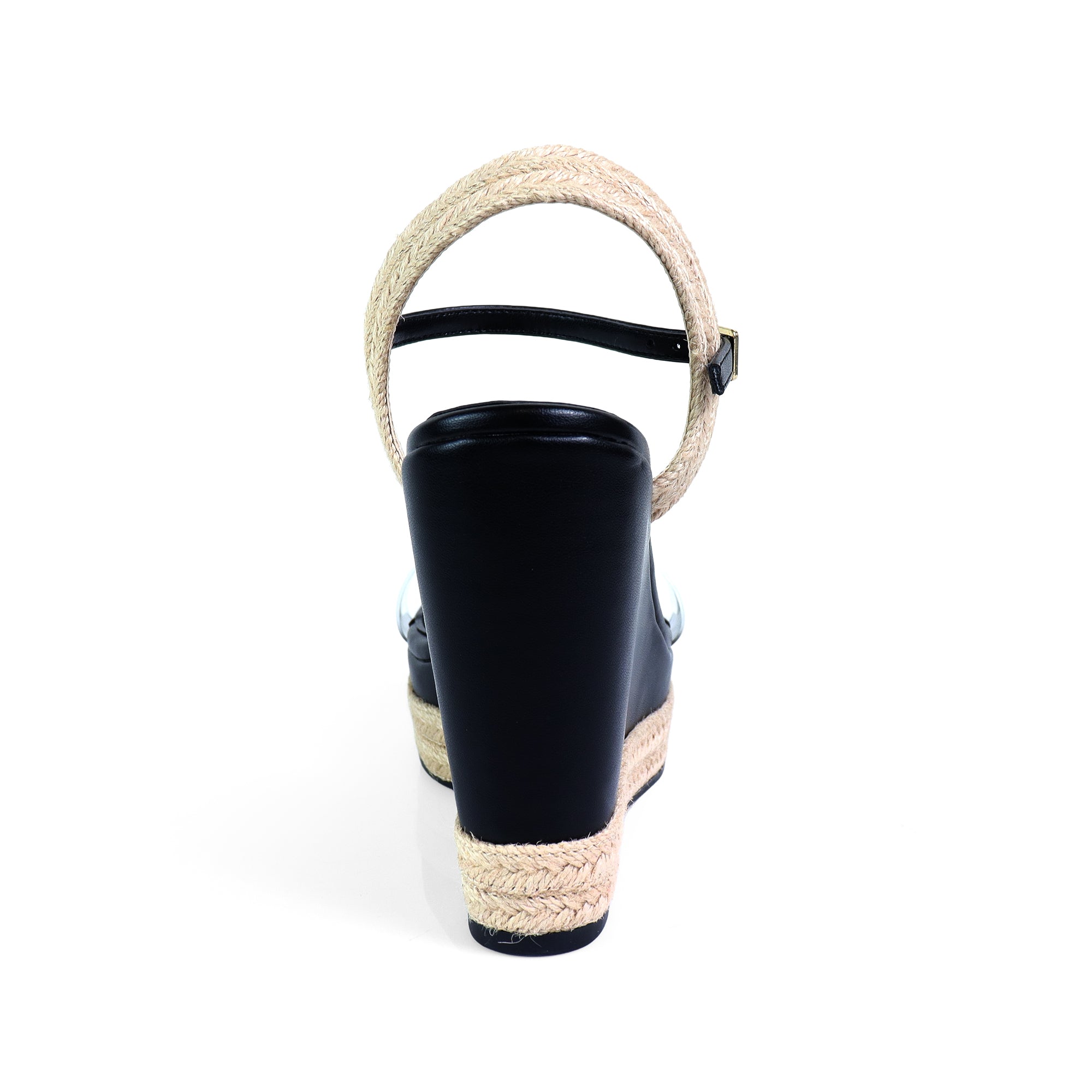 JENNIE-13 ANKLE STRAP ESPADRILLE WEDGE BLACK