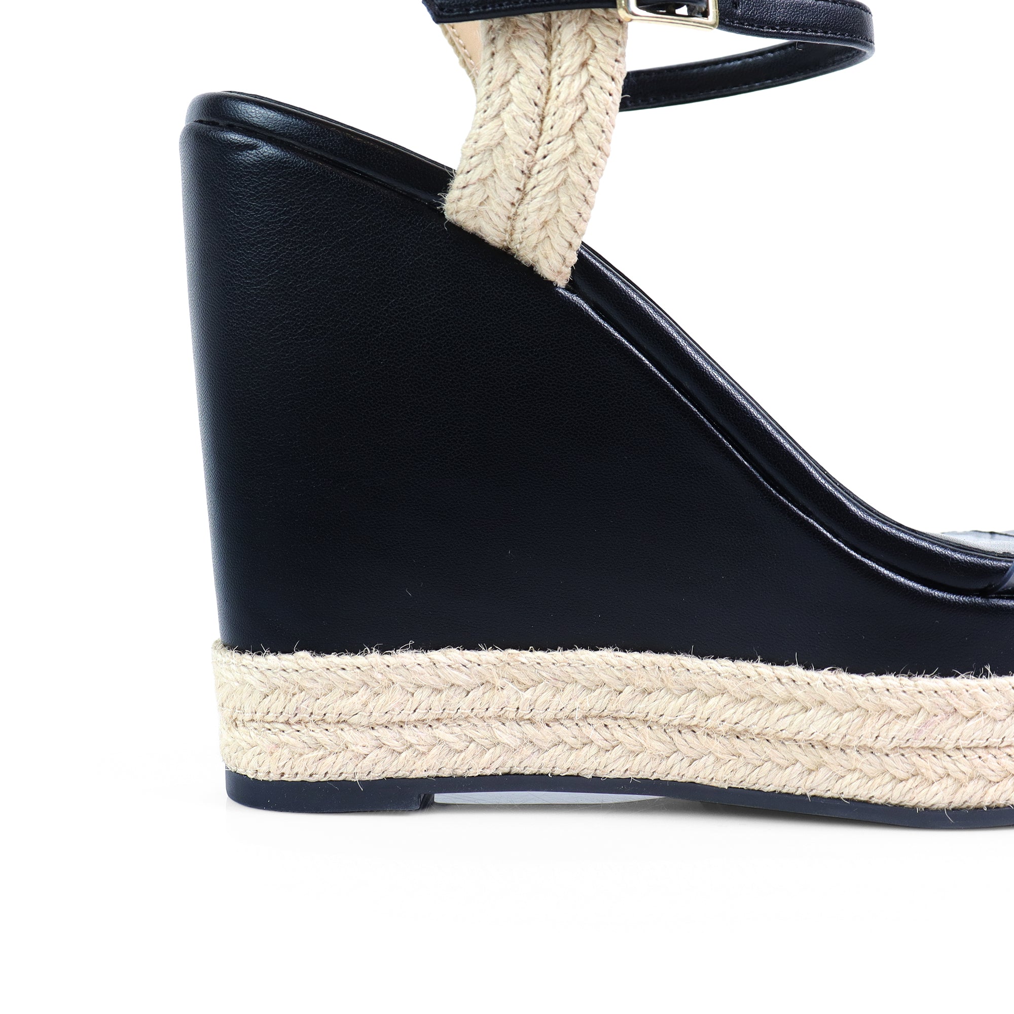 JENNIE-13 ANKLE STRAP ESPADRILLE WEDGE BLACK
