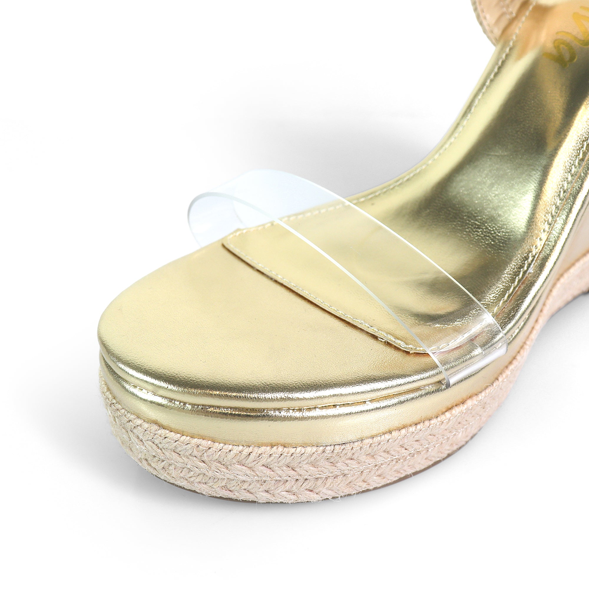 JENNIE-13 ANKLE STRAP ESPADRILLE WEDGE GOLD