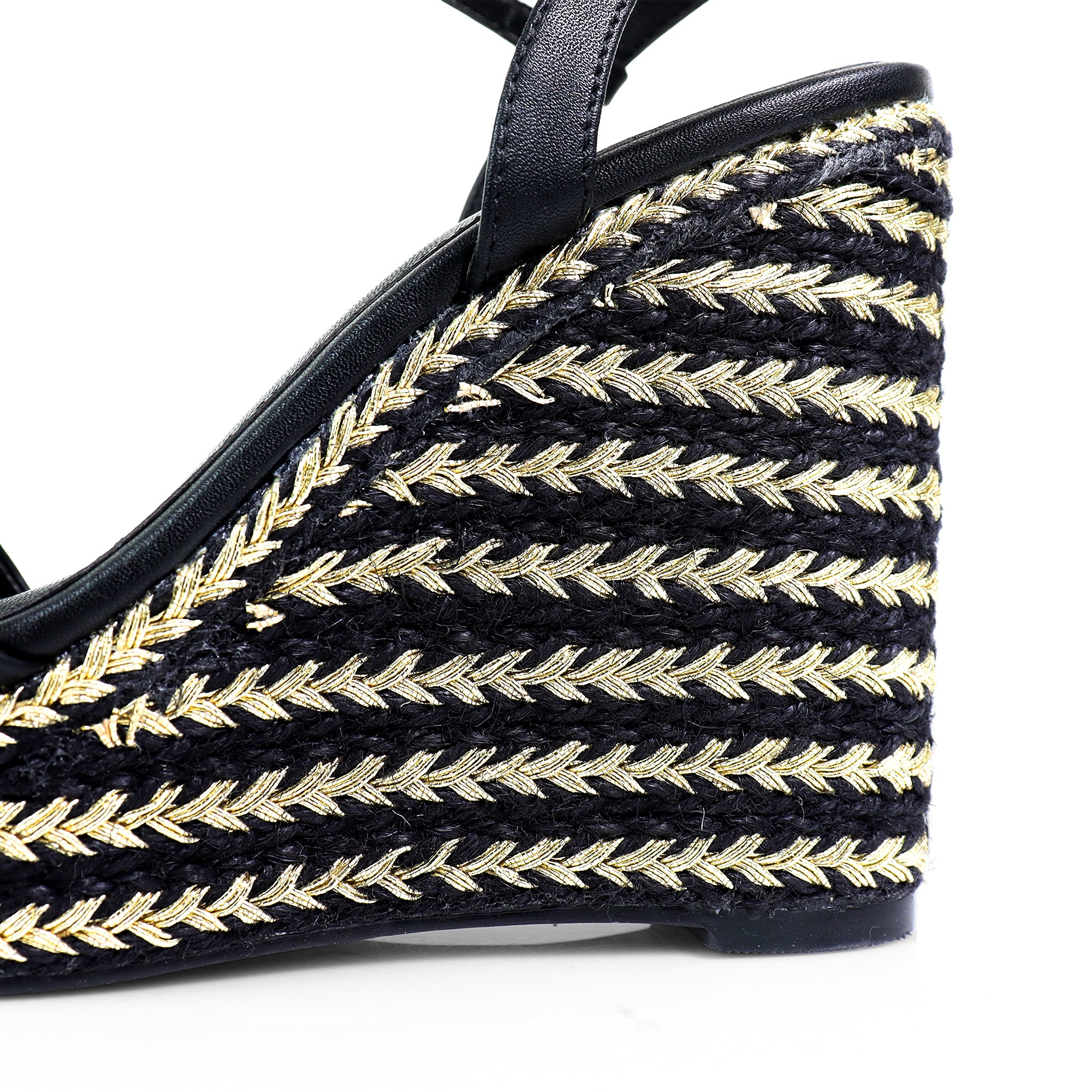 JENNIE-2 ANKLE STRAP ESPADRILLE WEDGE BLACK