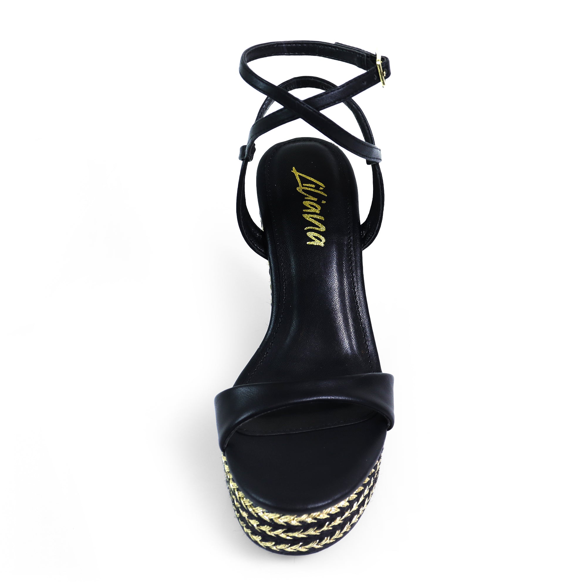 JENNIE-2 ANKLE STRAP ESPADRILLE WEDGE BLACK