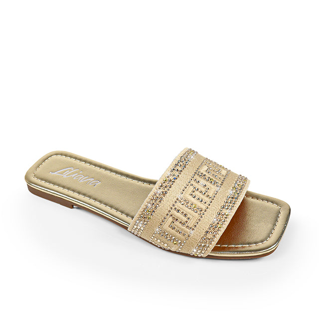 JIMENA-1 EMBROIDERY LILIANA LOGO SHOES GOLD