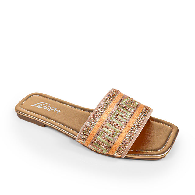 JIMENA-1 EMBROIDERY LILIANA LOGO SHOES ROSEGOLD