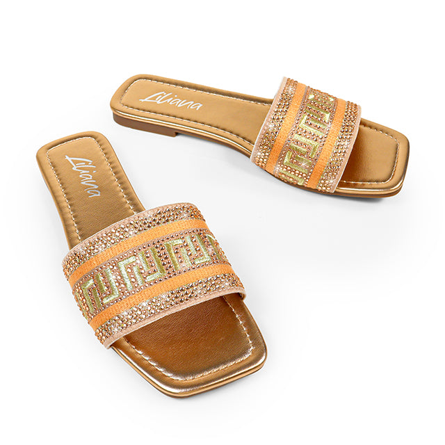 JIMENA-1 EMBROIDERY LILIANA LOGO SHOES ROSEGOLD