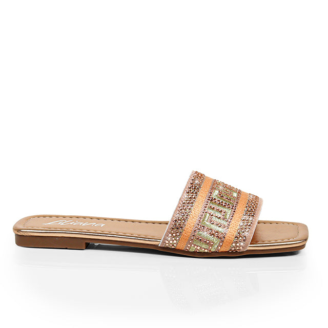 JIMENA-1 EMBROIDERY LILIANA LOGO SHOES ROSEGOLD