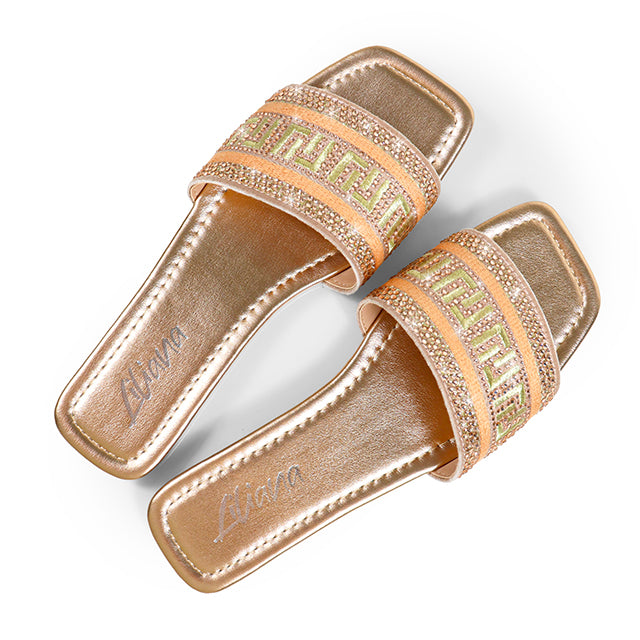 JIMENA-1 EMBROIDERY LILIANA LOGO SHOES ROSEGOLD