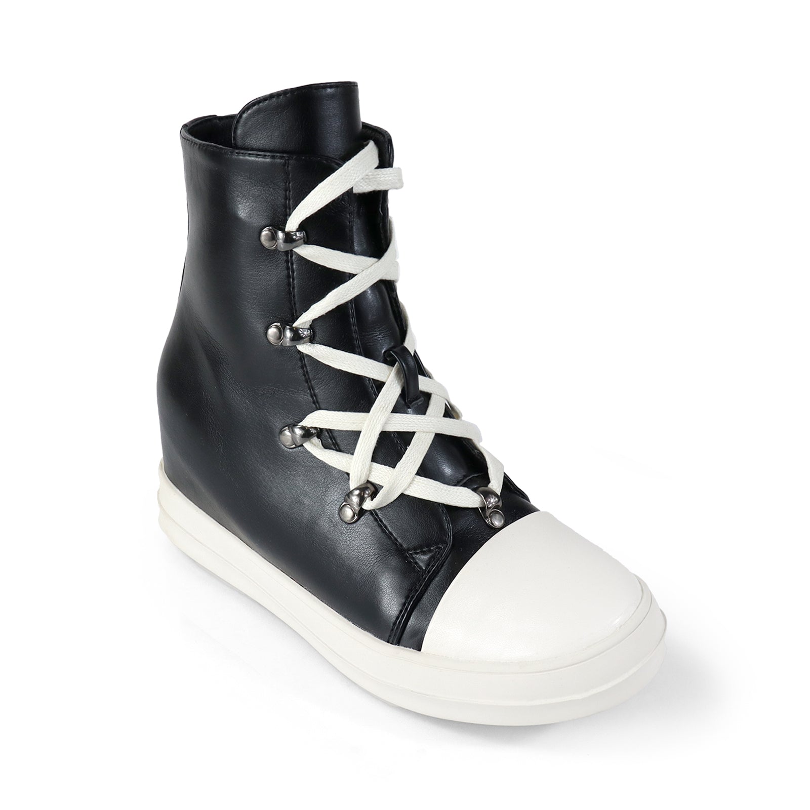 JIMMY-2 HIDDEN WEDGE LACE UP SNEAKER BLACK