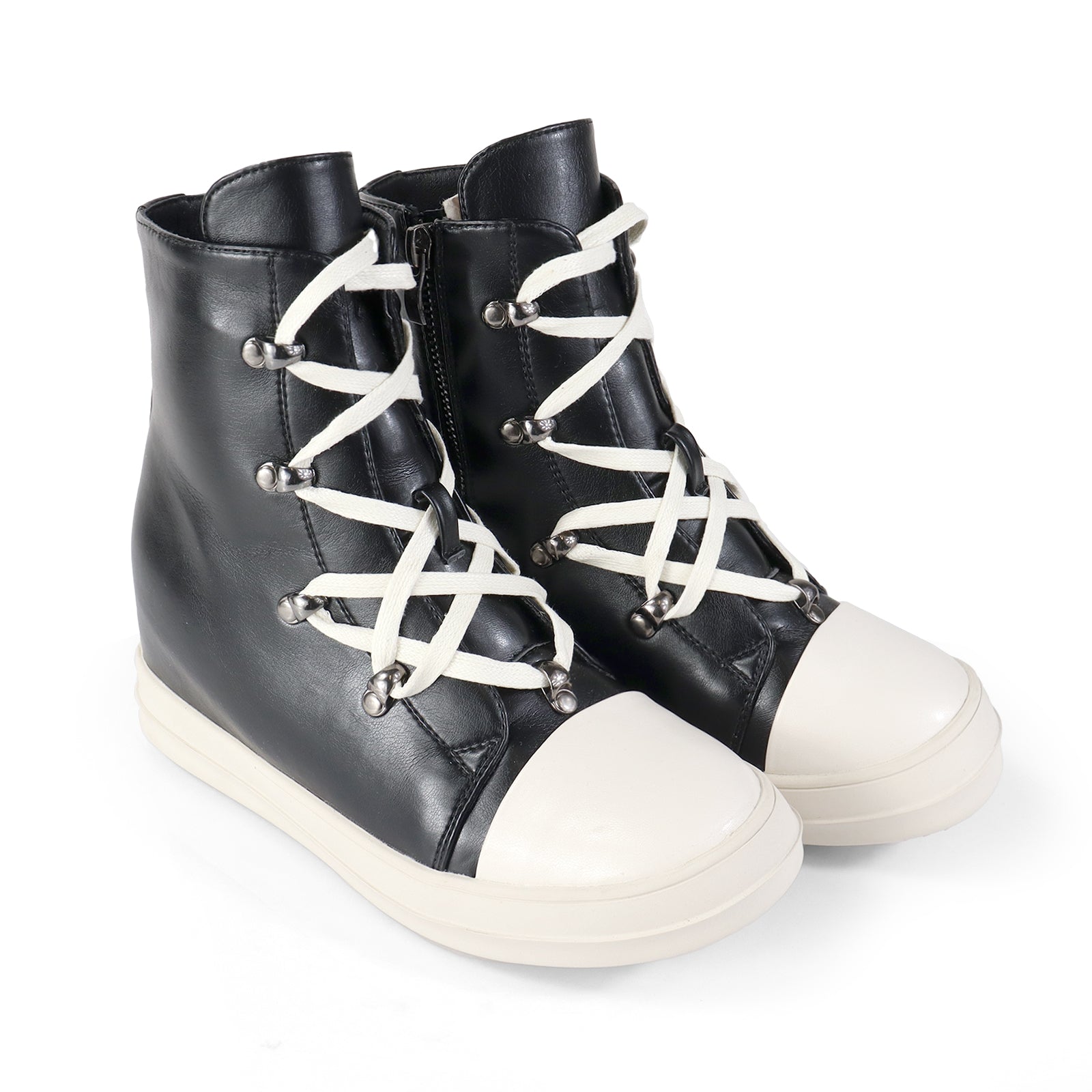 JIMMY-2 HIDDEN WEDGE LACE UP SNEAKER BLACK