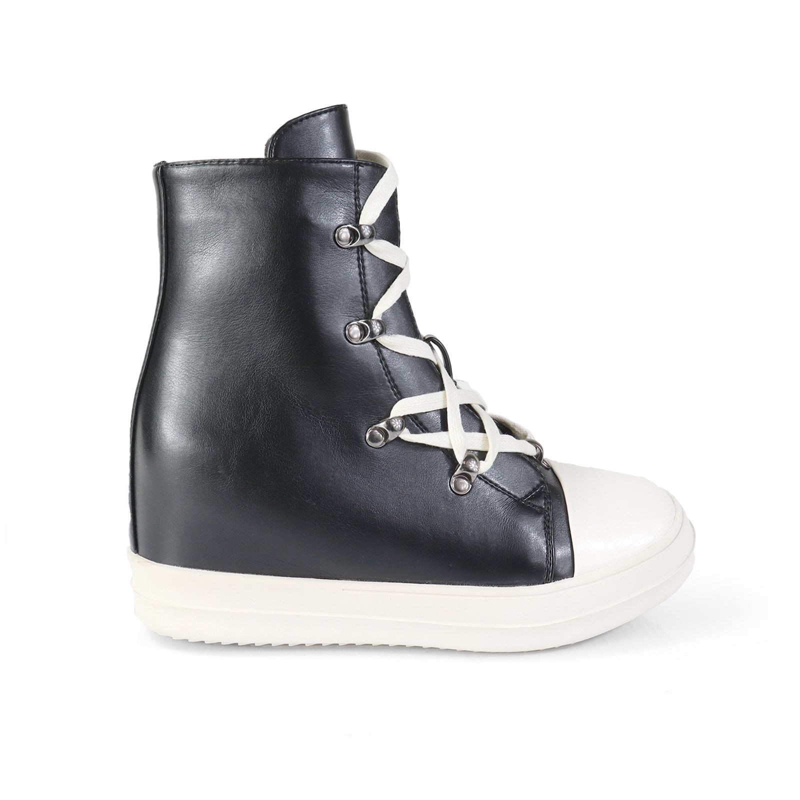 JIMMY-2 HIDDEN WEDGE LACE UP SNEAKER BLACK