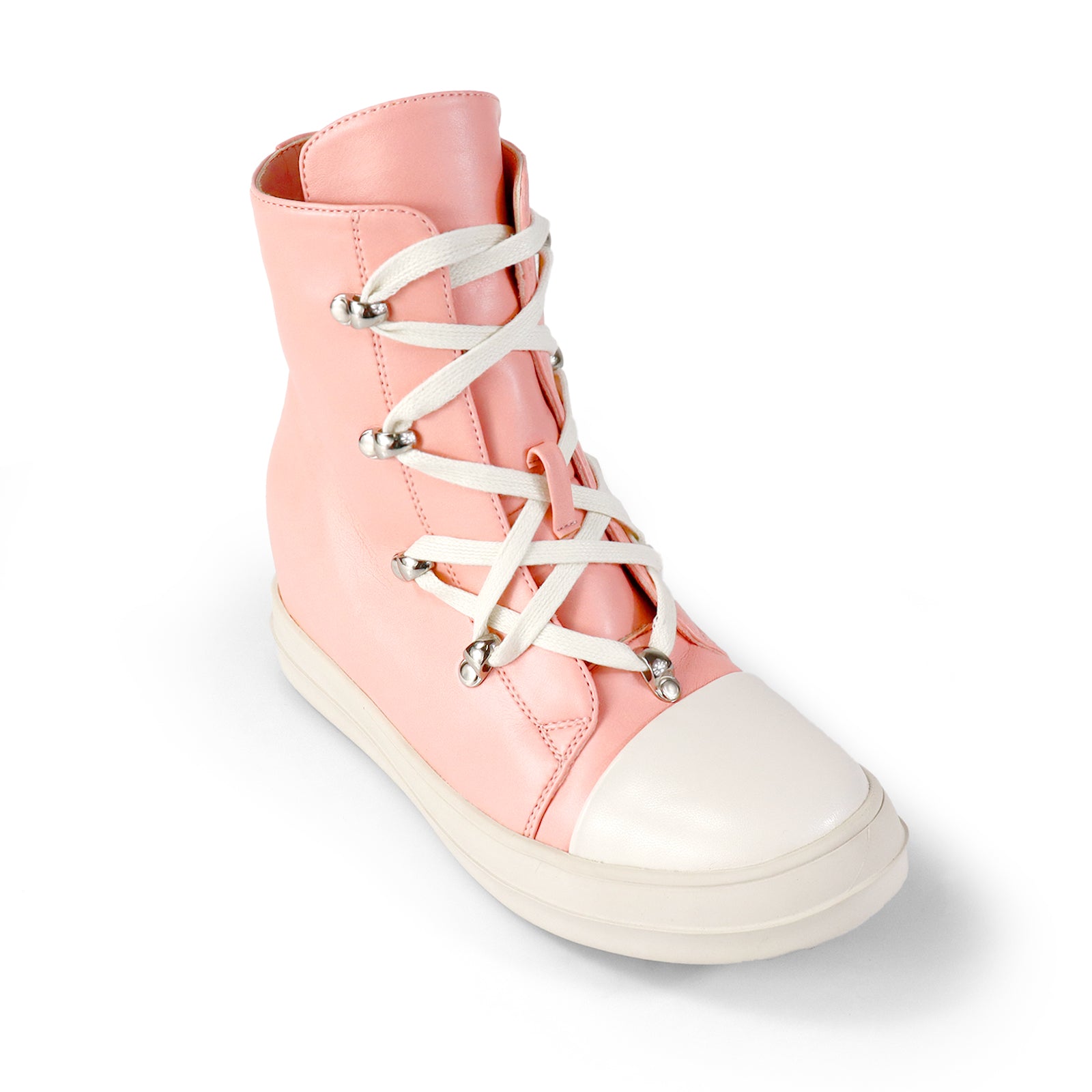 JIMMY-2 HIDDEN WEDGE LACE UP SNEAKER PINK