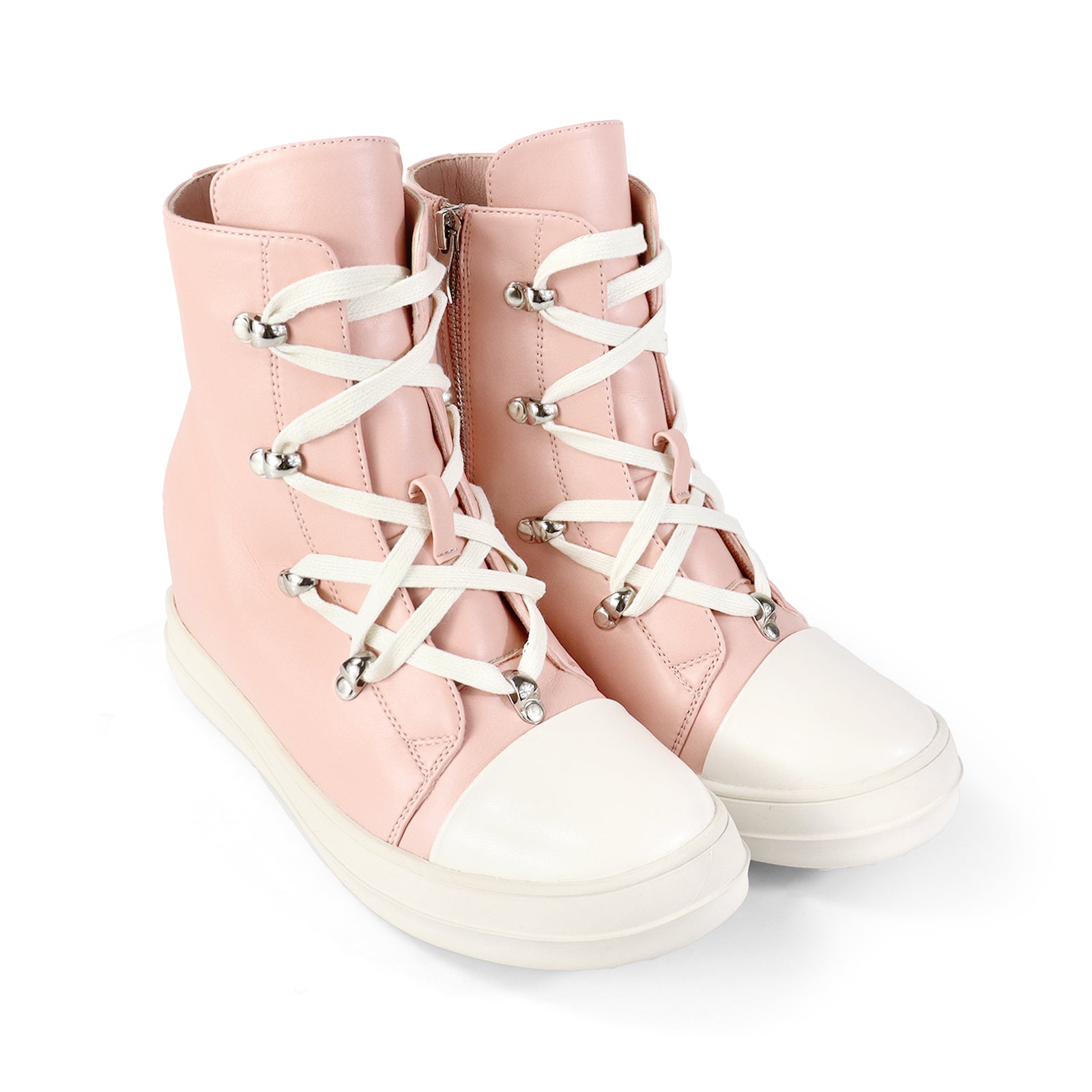 JIMMY-2 HIDDEN WEDGE LACE UP SNEAKER PINK