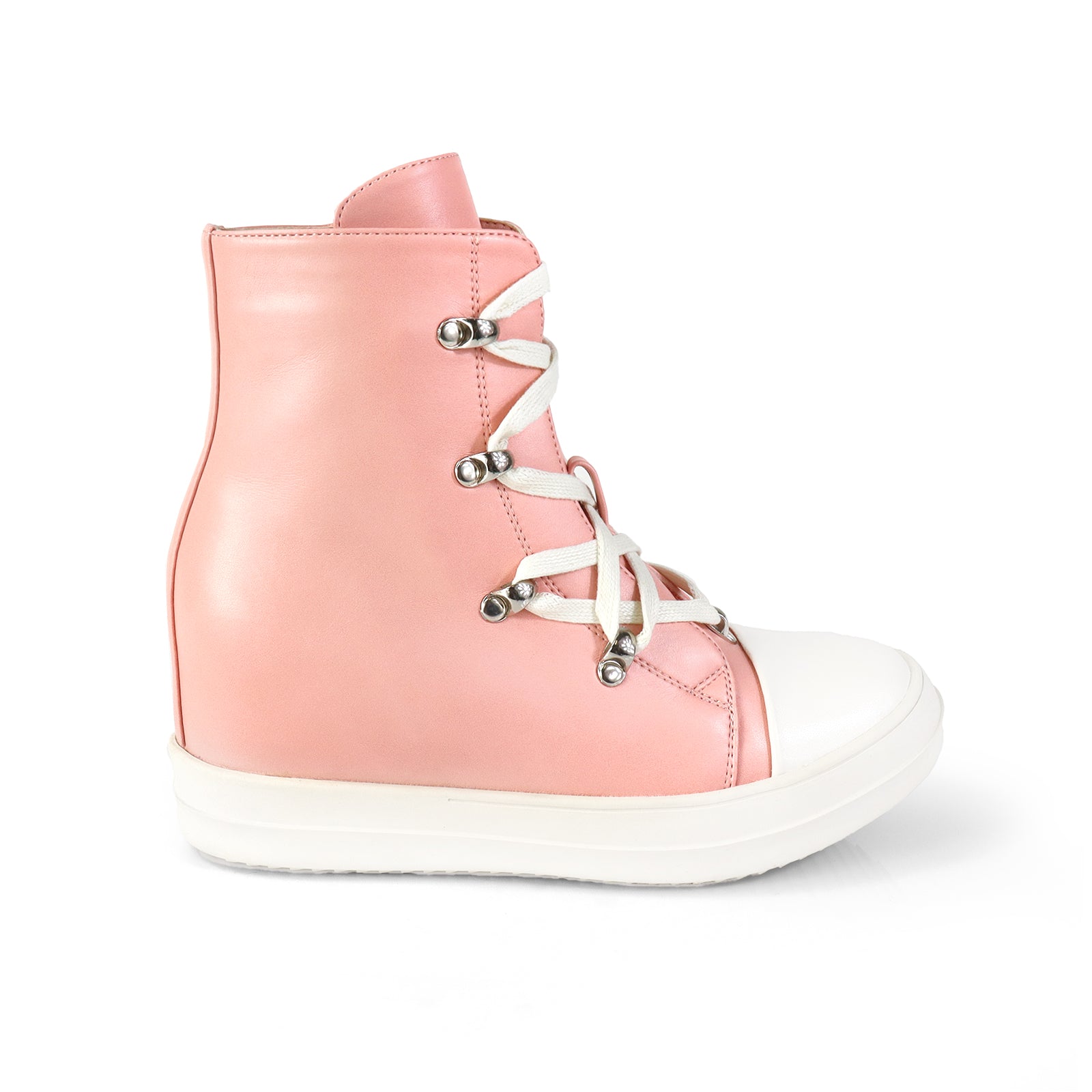 JIMMY-2 HIDDEN WEDGE LACE UP SNEAKER PINK