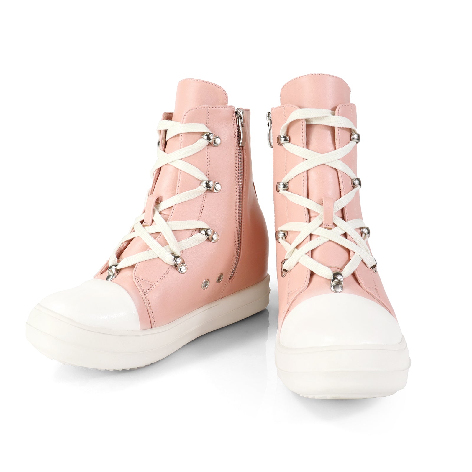 JIMMY-2 HIDDEN WEDGE LACE UP SNEAKER PINK