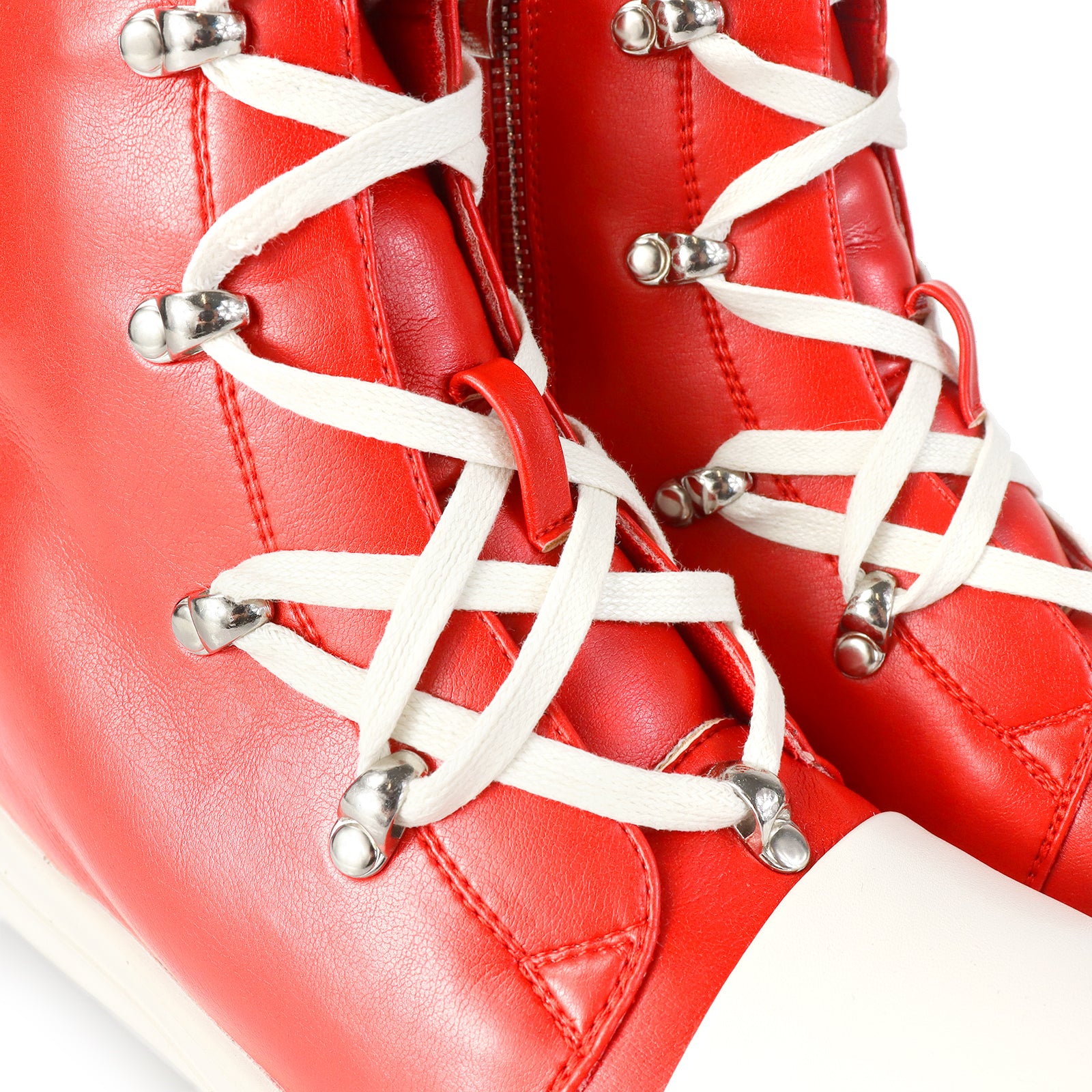 JIMMY-2 HIDDEN WEDGE LACE UP SNEAKER RED
