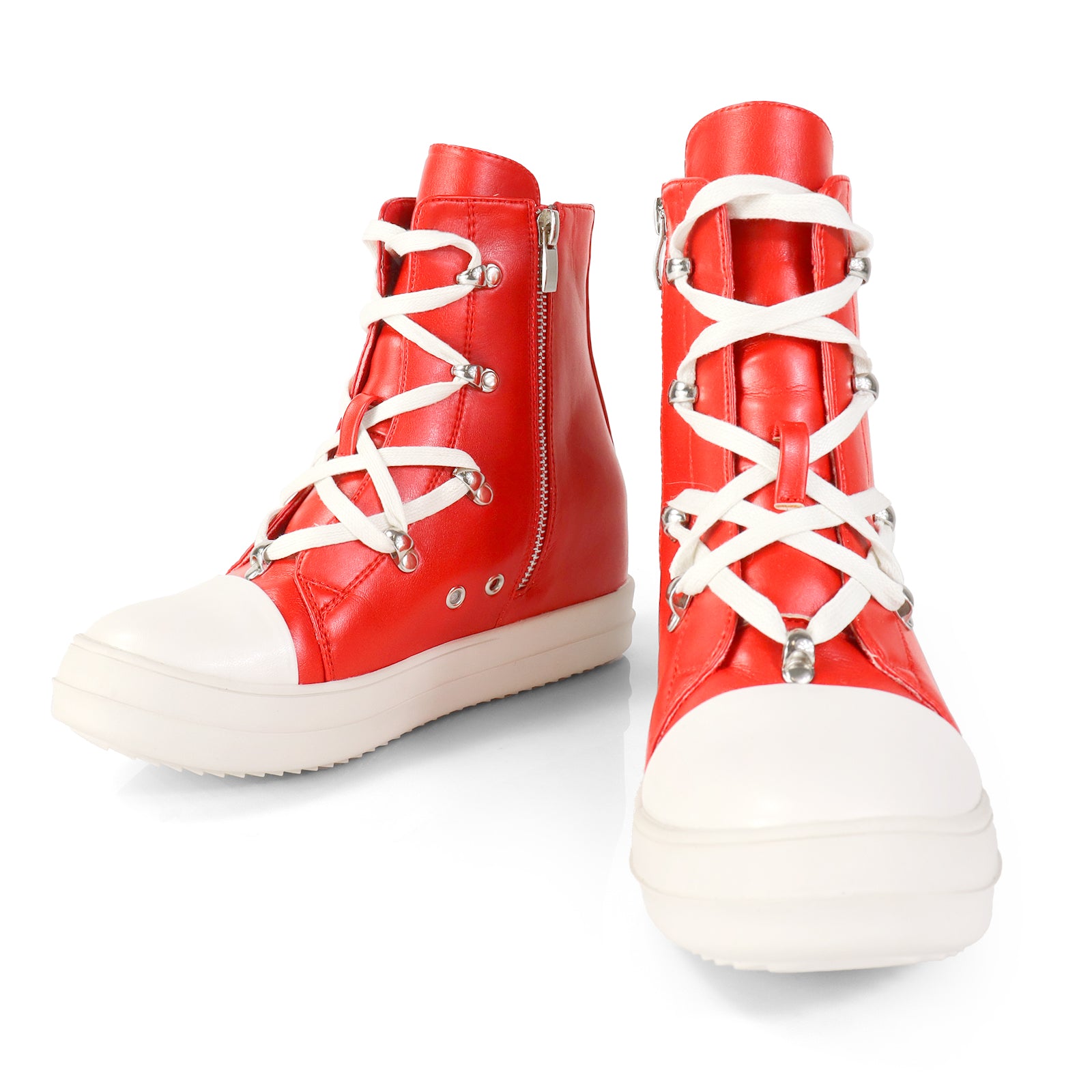 JIMMY-2 HIDDEN WEDGE LACE UP SNEAKER RED