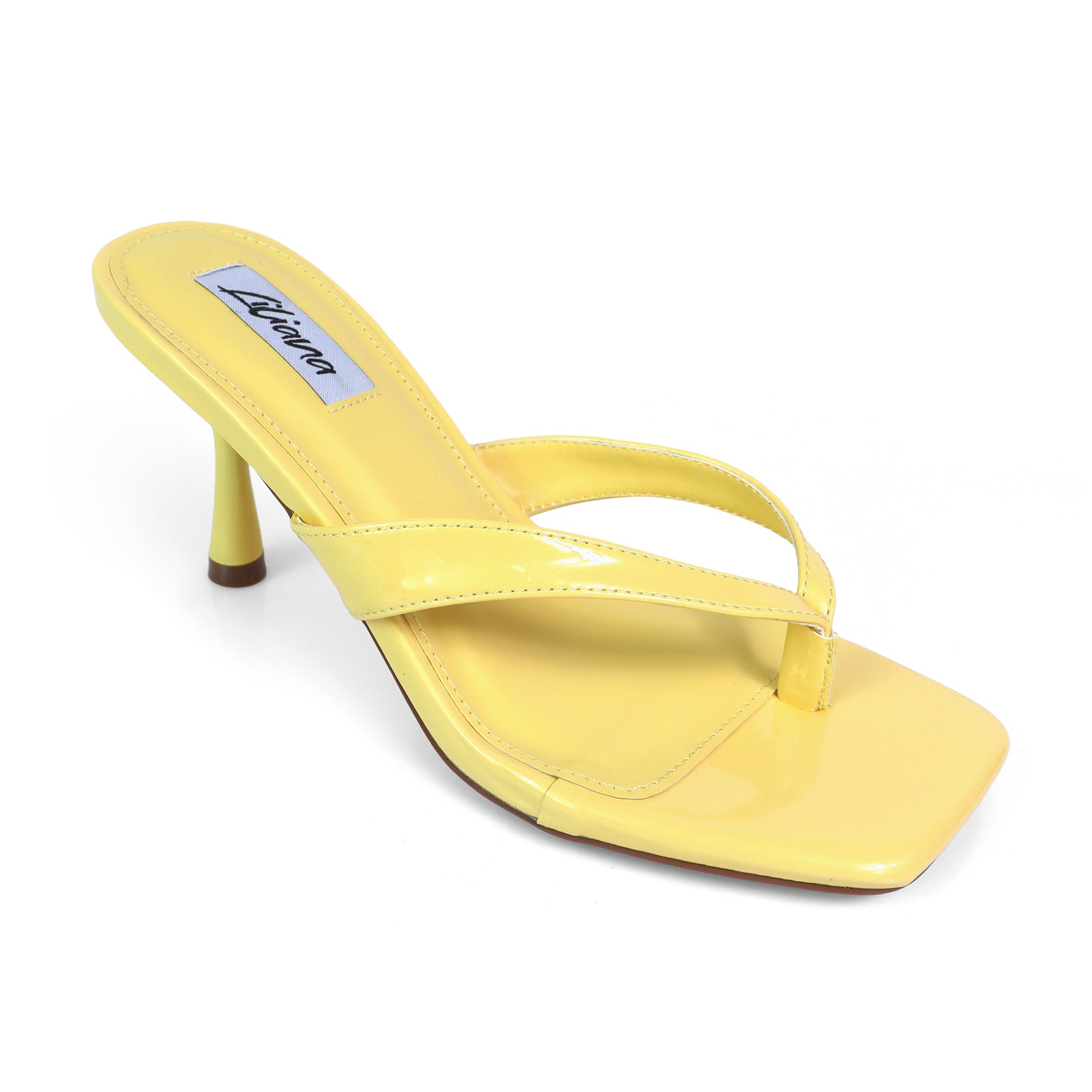 JIN-1 PATENT THONG KITTEN HEEL BUTTER