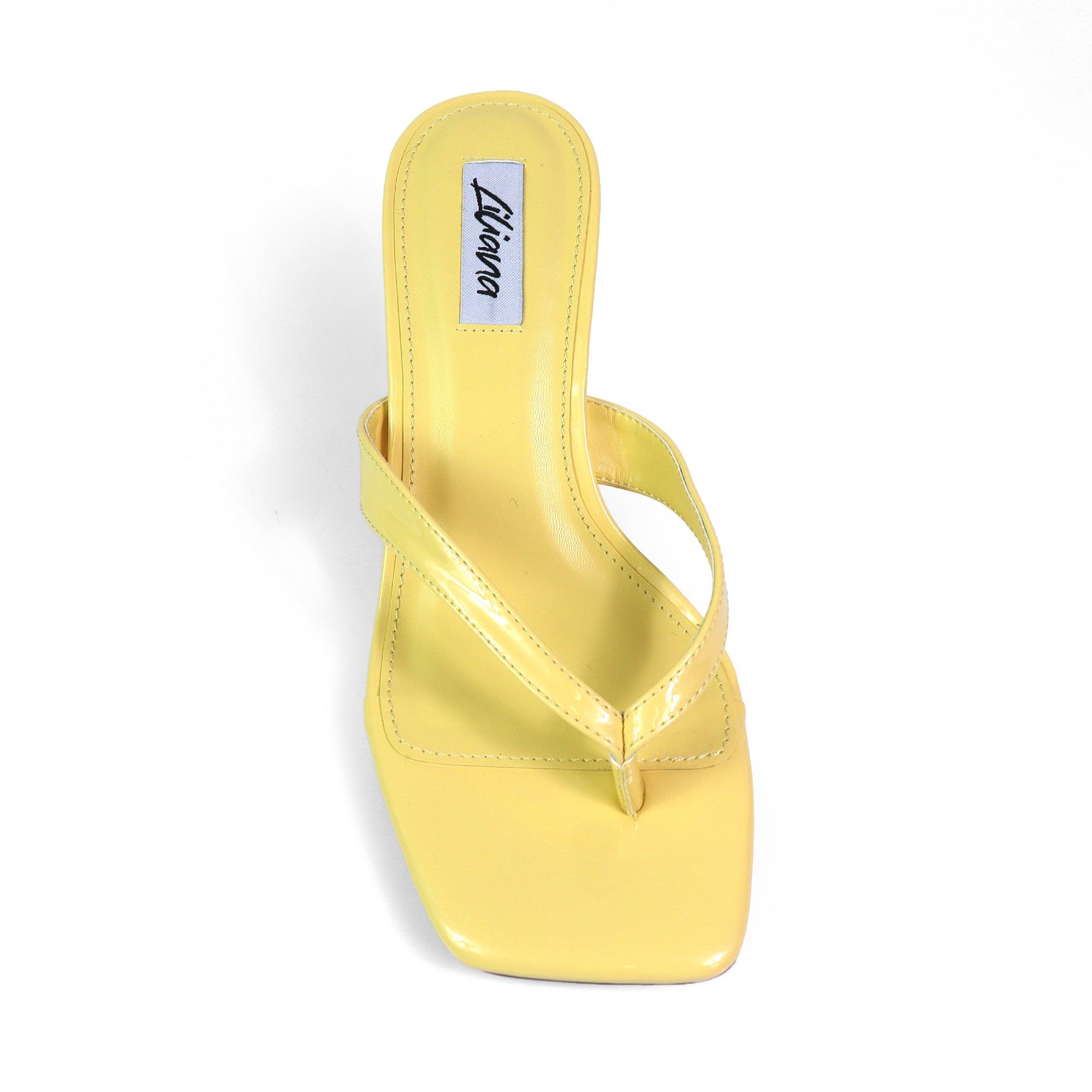 JIN-1 PATENT THONG KITTEN HEEL BUTTER