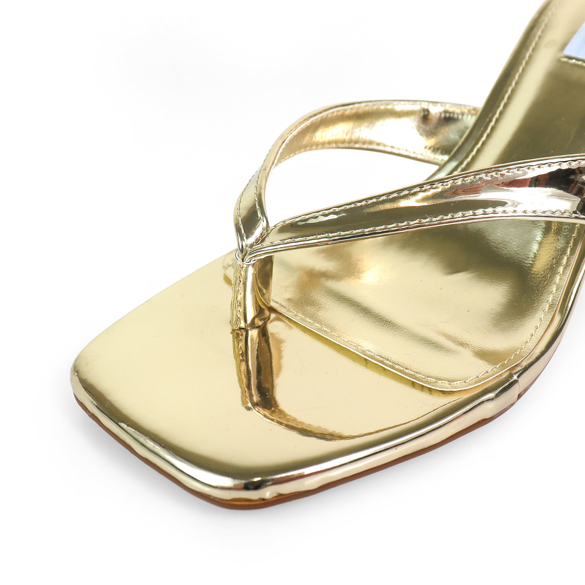 JIN-1 PATENT THONG KITTEN HEEL GOLD