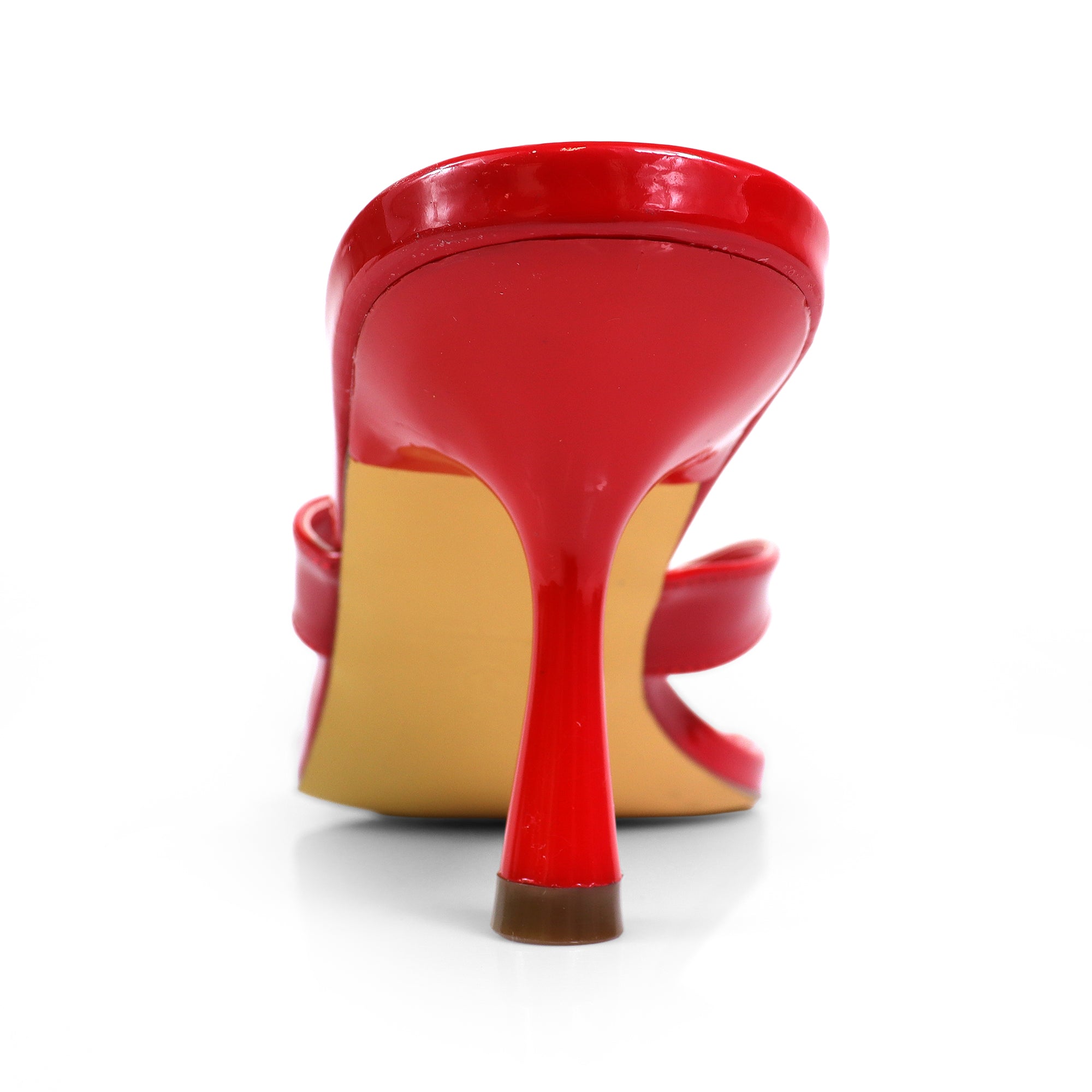 JIN-1 PATENT THONG KITTEN HEEL RED