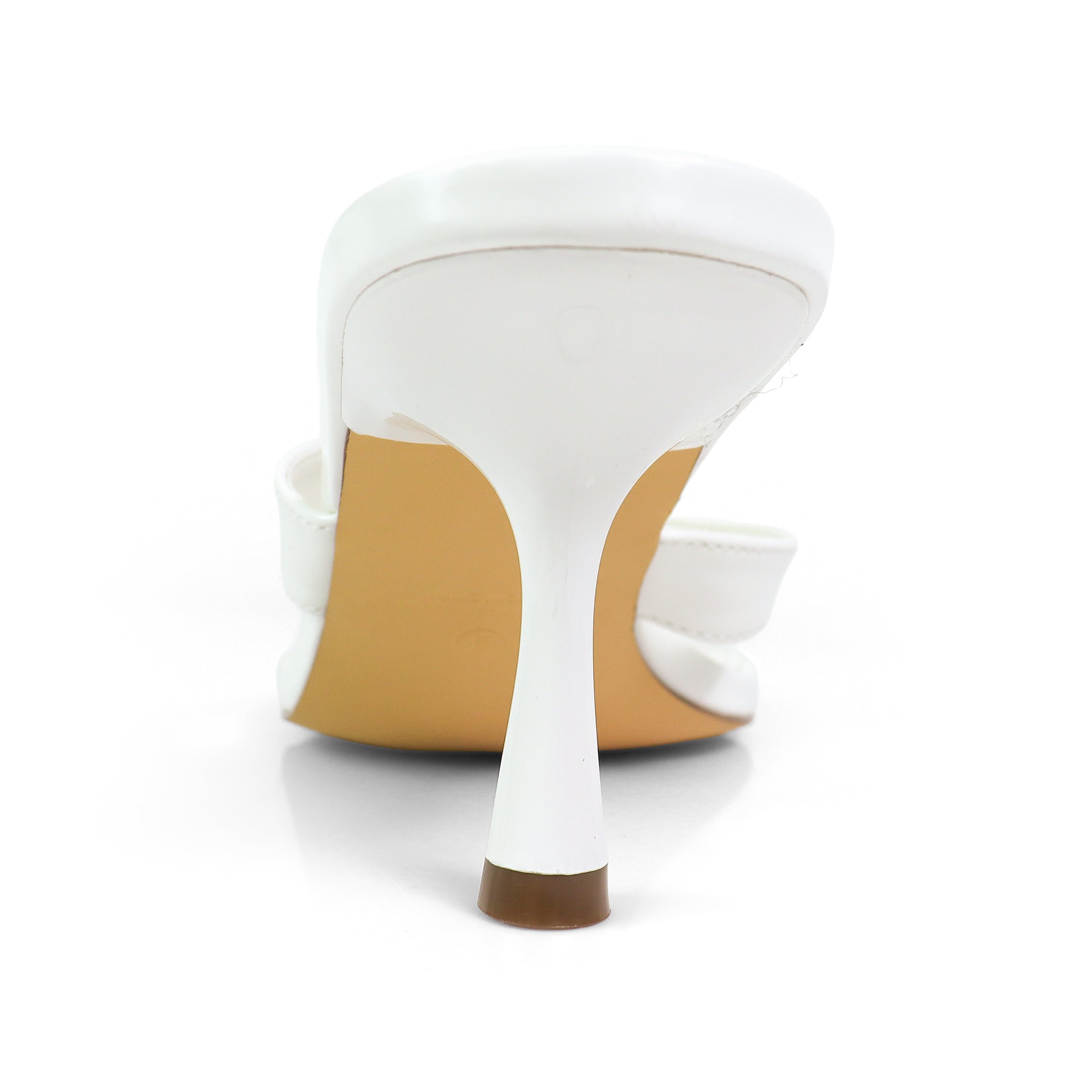 JIN-1 PATENT THONG KITTEN HEEL WHITE