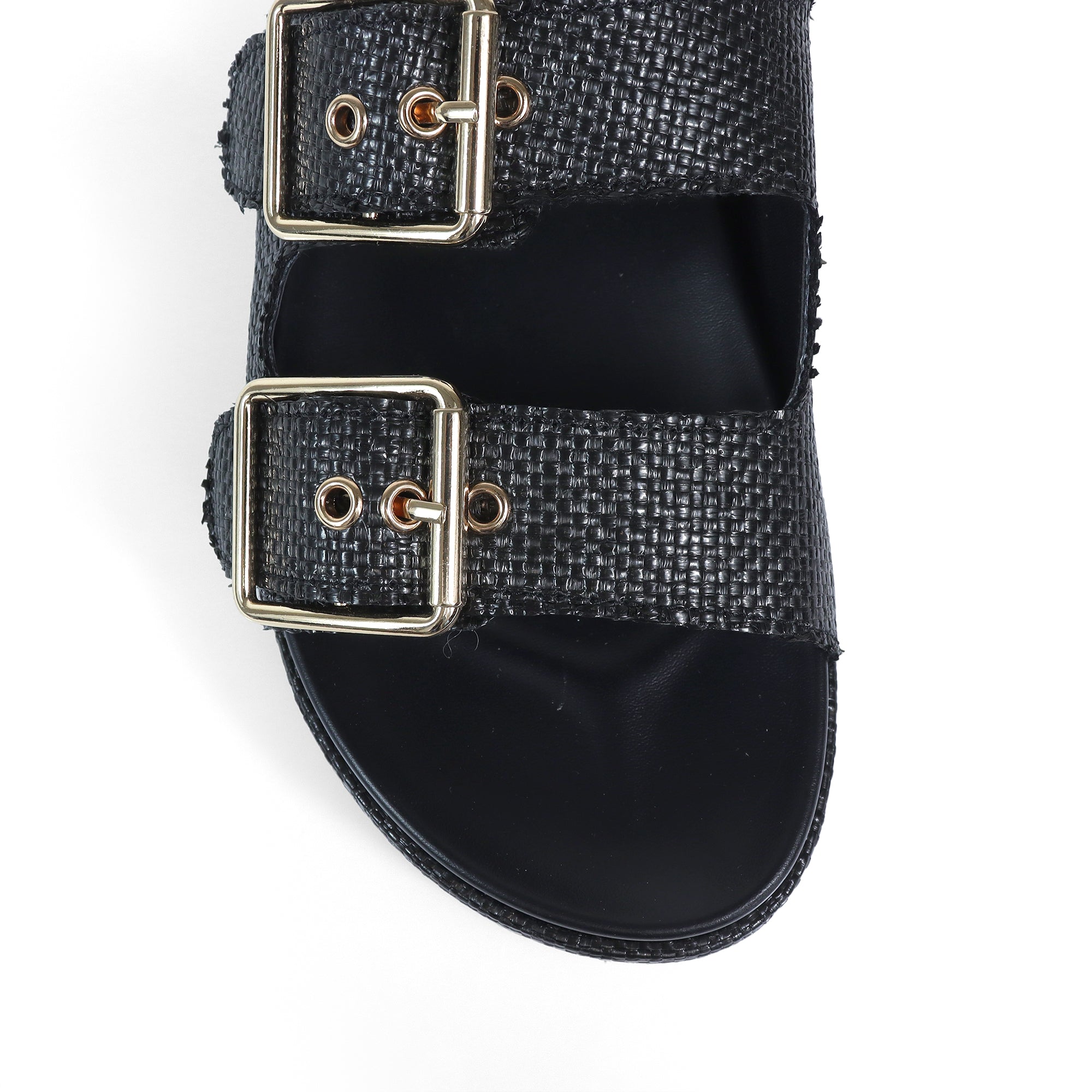 JOANNA-2 DUO BUCKLE THICK PLATFORM SANDAL BLACK